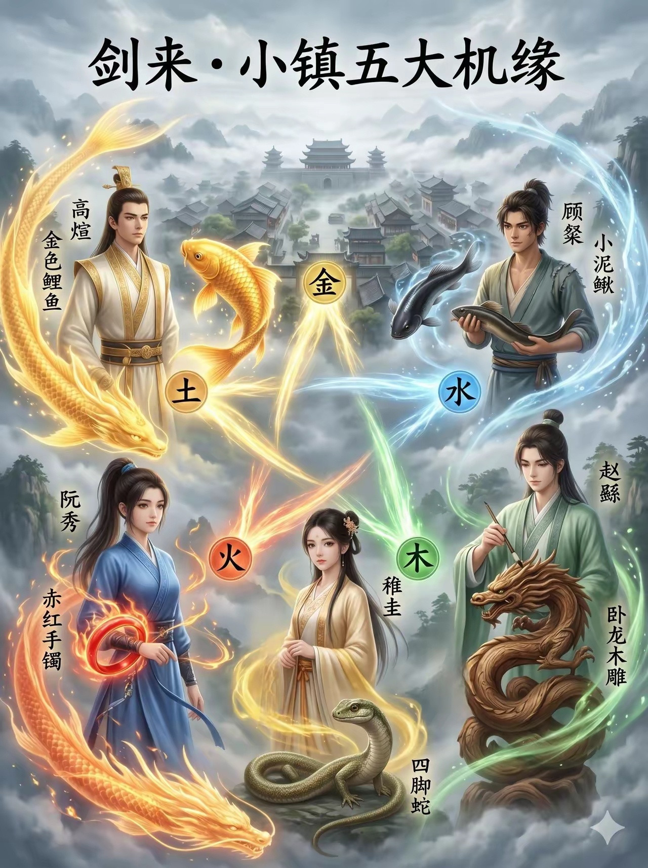 剑来·小镇五大机缘，五位主角各显神通