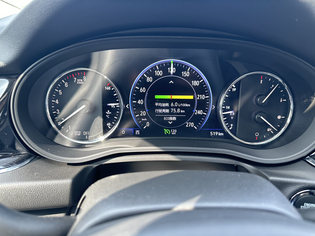 24款2.0t君威真实油耗行驶路况：从扬州至南京，共168公里基本全程定速巡航