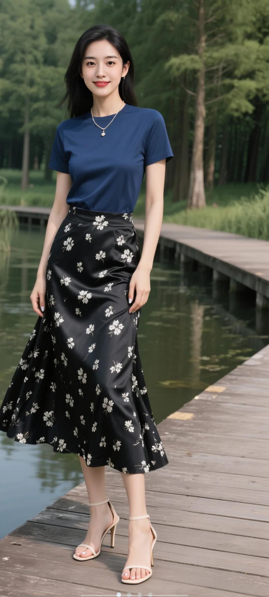 什么样的穿搭可以成为气质女神?黑色小花裙好看吗？