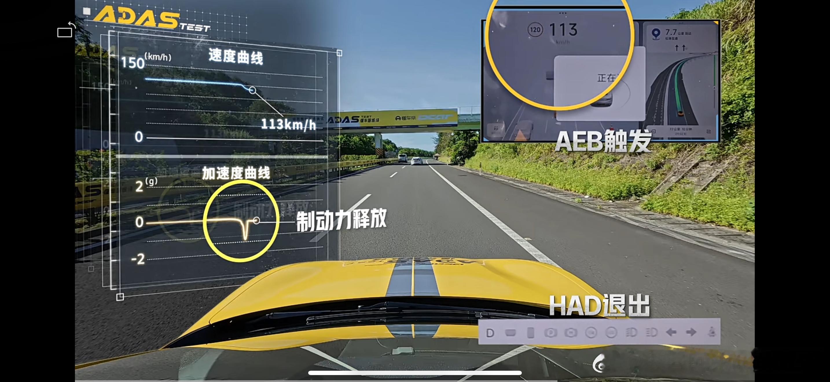 懂车帝ADAS高速路段测试“消失的前车”项目中，某车的智驾出现了系统给出一脚刹车