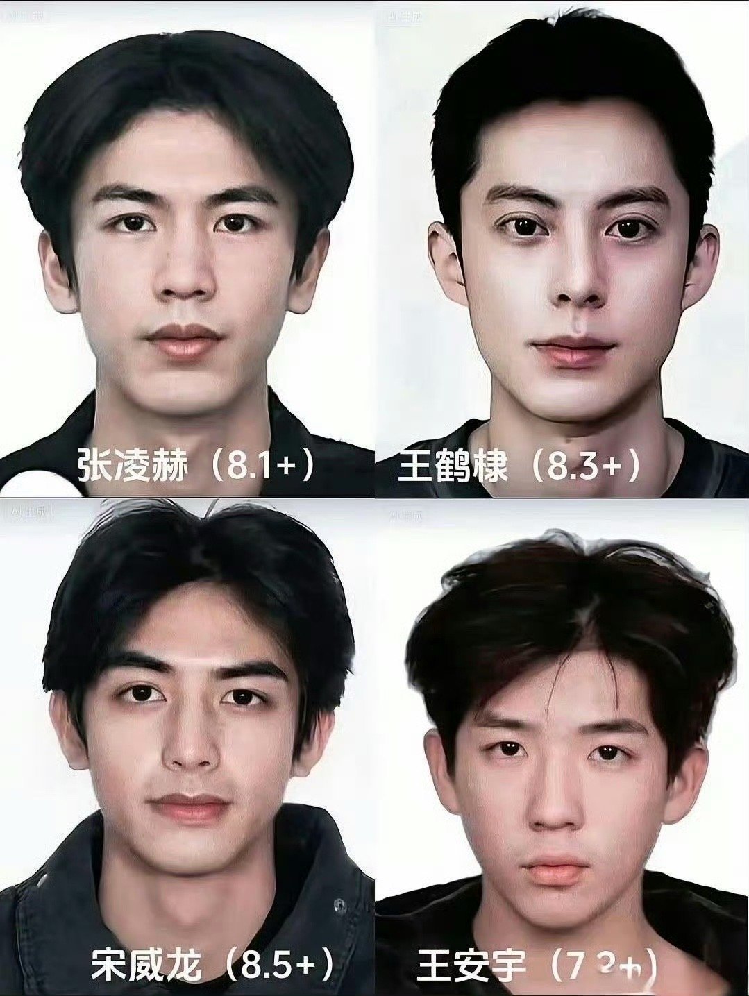 内娱四大男神早期纯素颜照