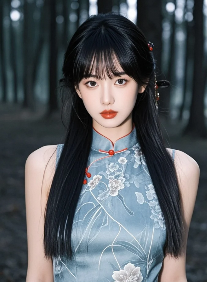 她的文艺气质相互映衬，美得如梦如幻。