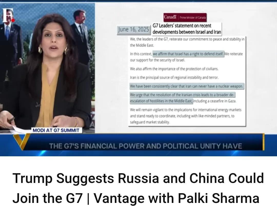 印媒：美暗示中国和俄罗斯可能会加入G7。消息爆出后，印度网友不淡定了。他们认为