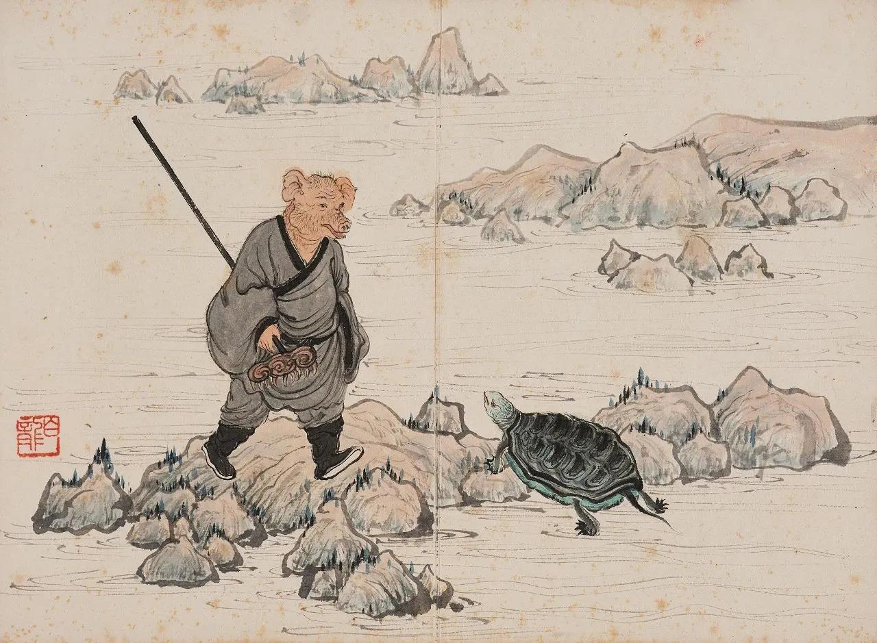 颜伯龙的《西游记图册》，藏着你没见过的西游世界！作为民国京津画派的著名花鸟