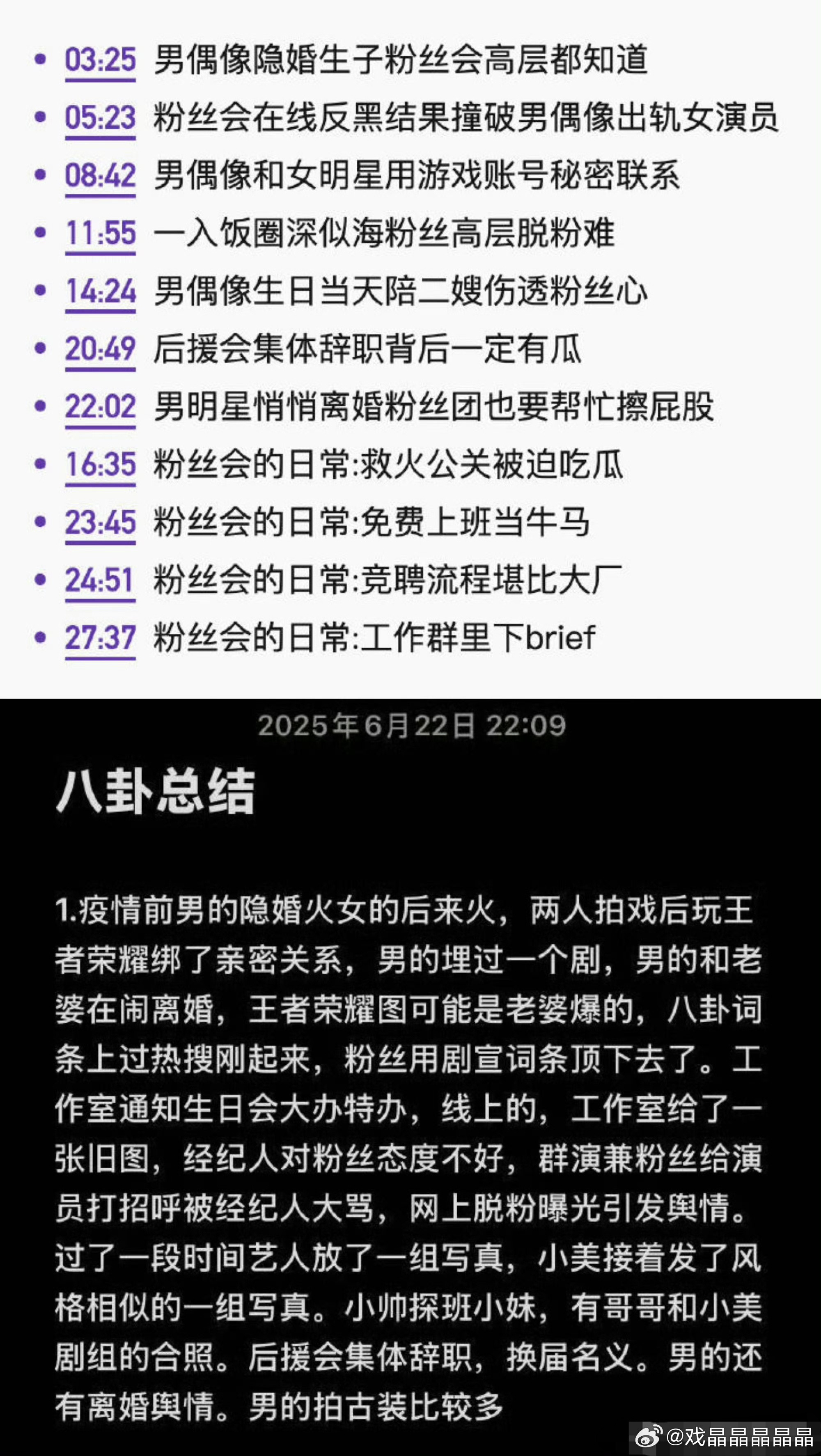 曝已婚男明星出轨女演员吃瓜关键词总结:隐婚、和女明星用游戏账号联系、后援会集体辞
