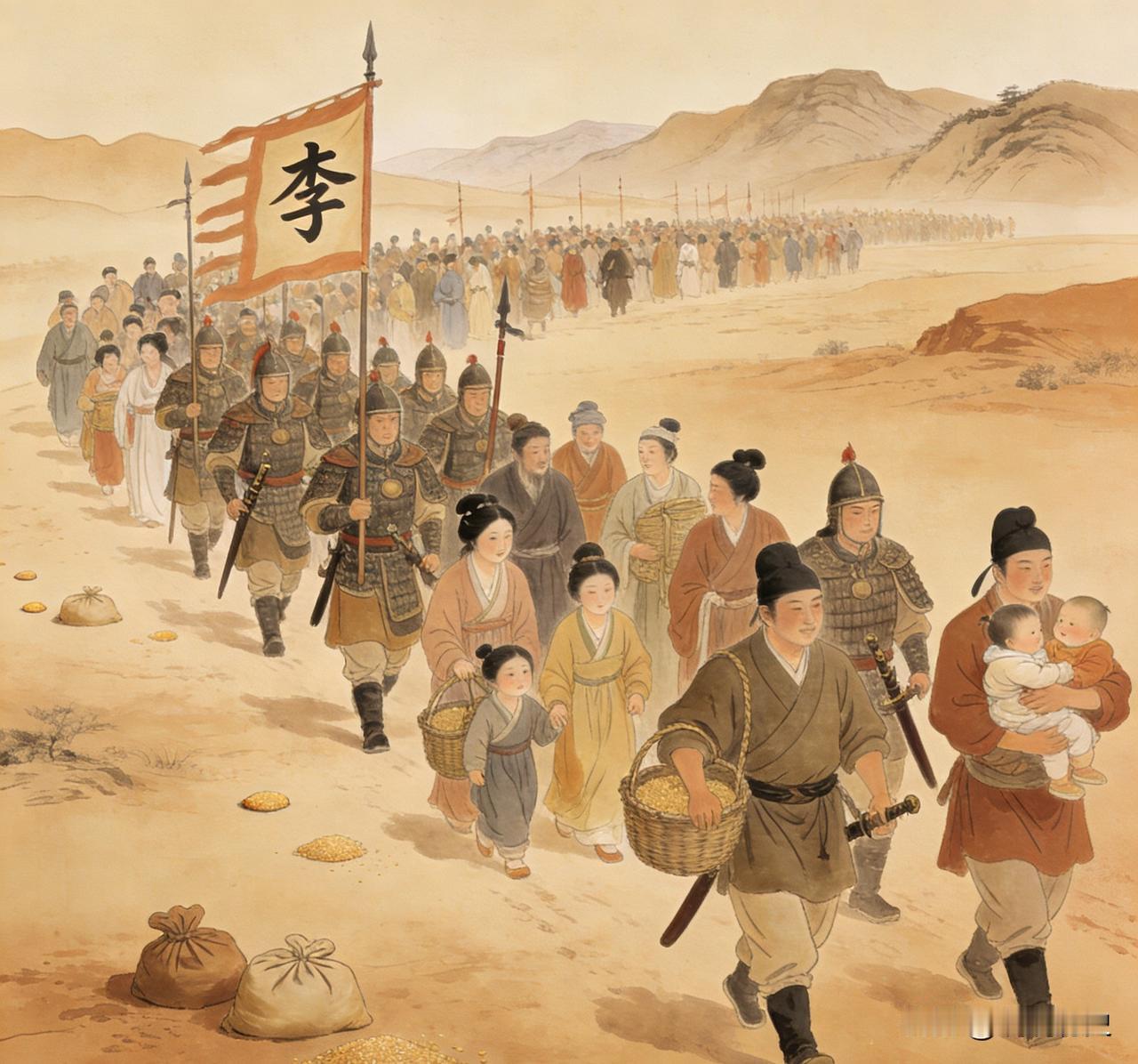 唐朝末年，一将军因战败被削去兵权，自知前途无望，于是对帐下五千死士说：跟我回乡，