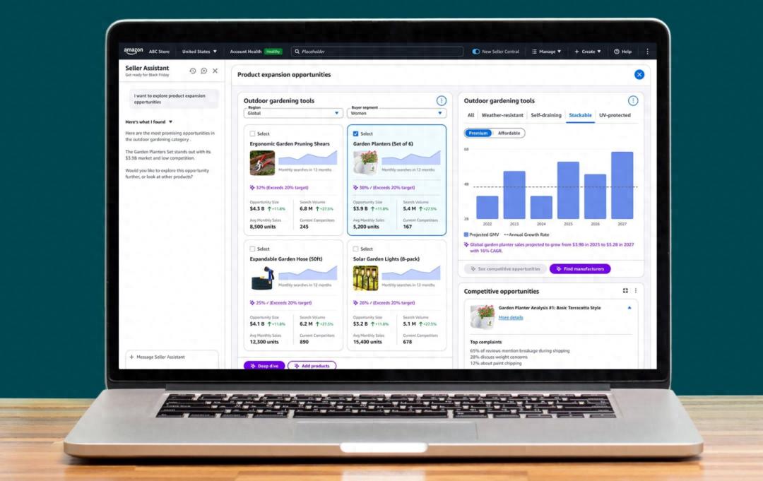 亚马逊推出人工智能工具，为卖家提供实时数据分析和市场决策