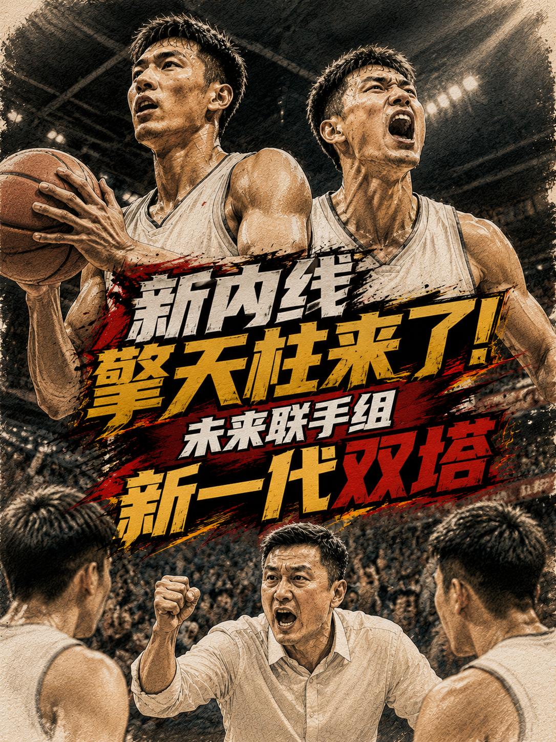 中国男篮新一代的内线擎天柱来了，未来若能联手杨瀚森，有望化身为中国男篮新一代内线