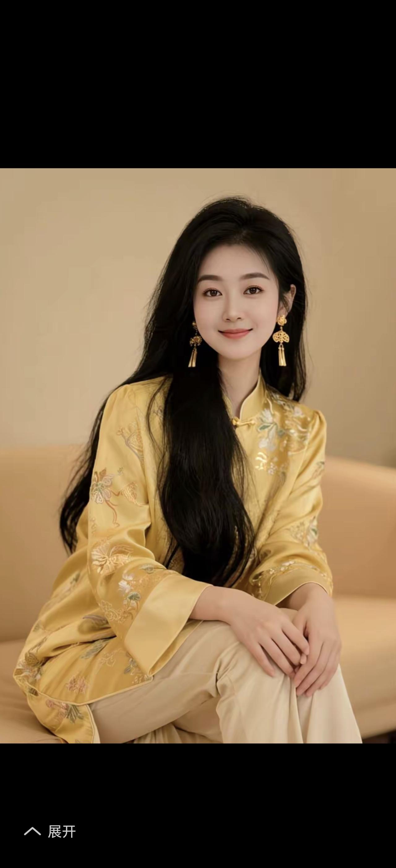 金衣美人坐，笑语如花绽。