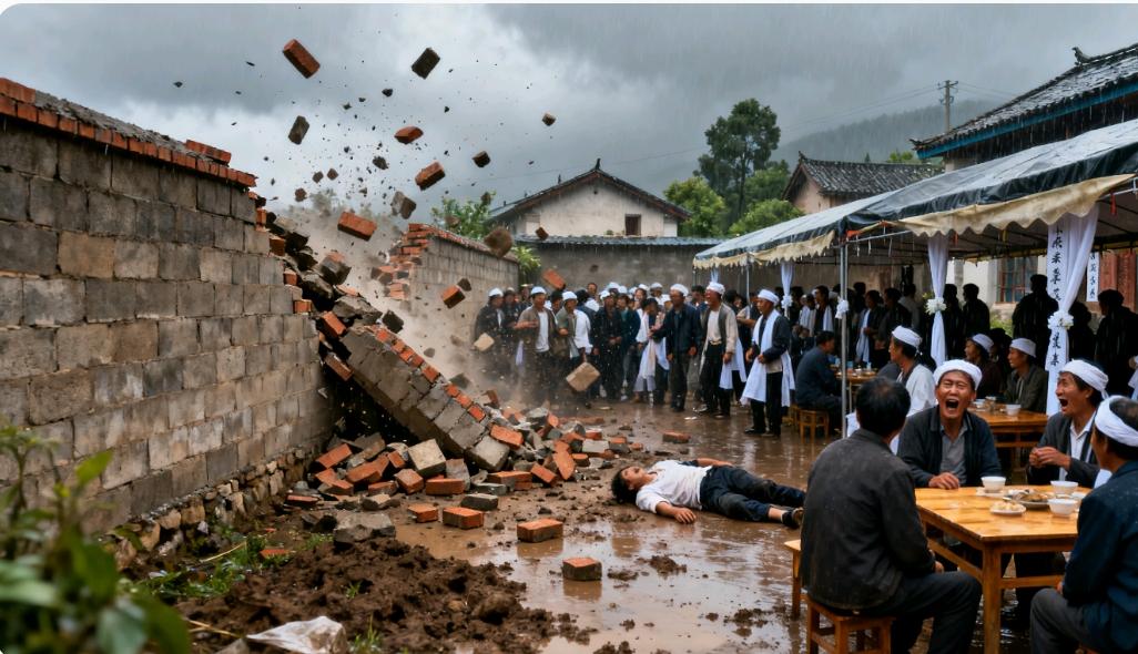 离大谱！云南一葬礼变“夺命现场”，3米围墙轰然倒塌，6人当场殒命！14万赔偿被拒