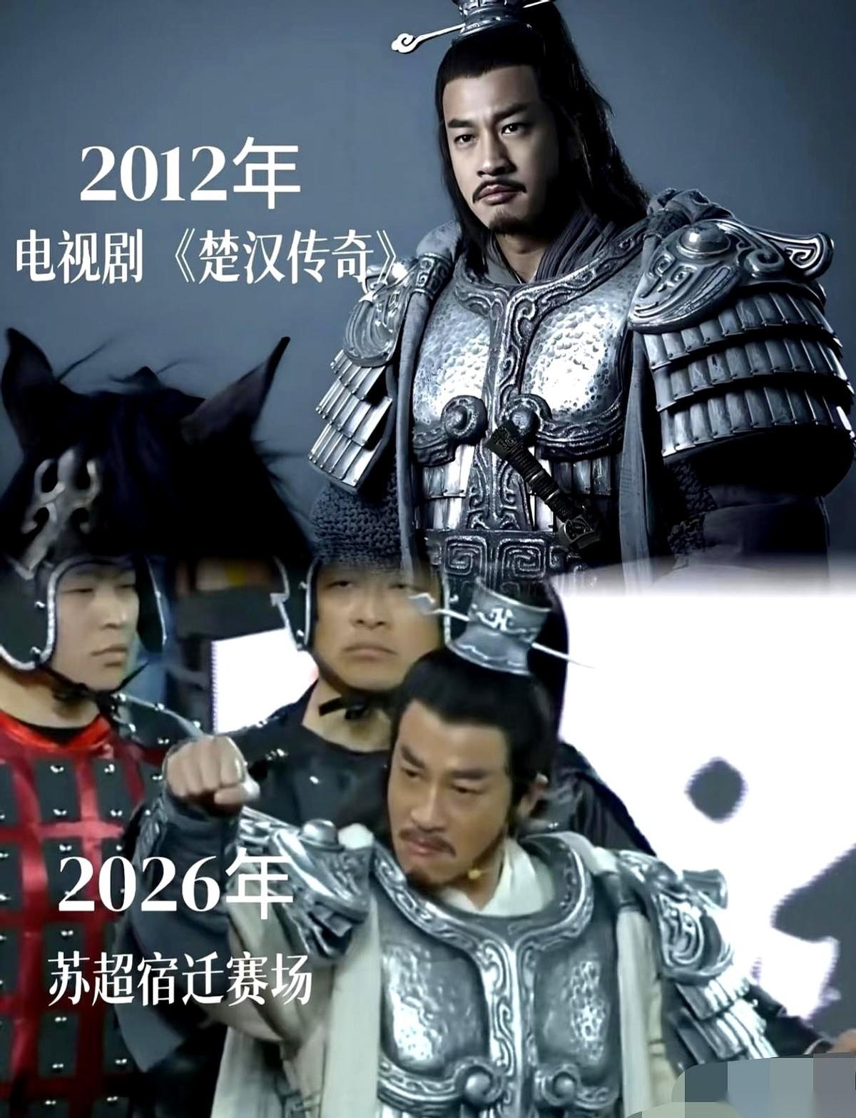 48岁的何润东，在江苏宿迁的球场边，重新披挂上了那套压箱底的黑色重甲。14年前