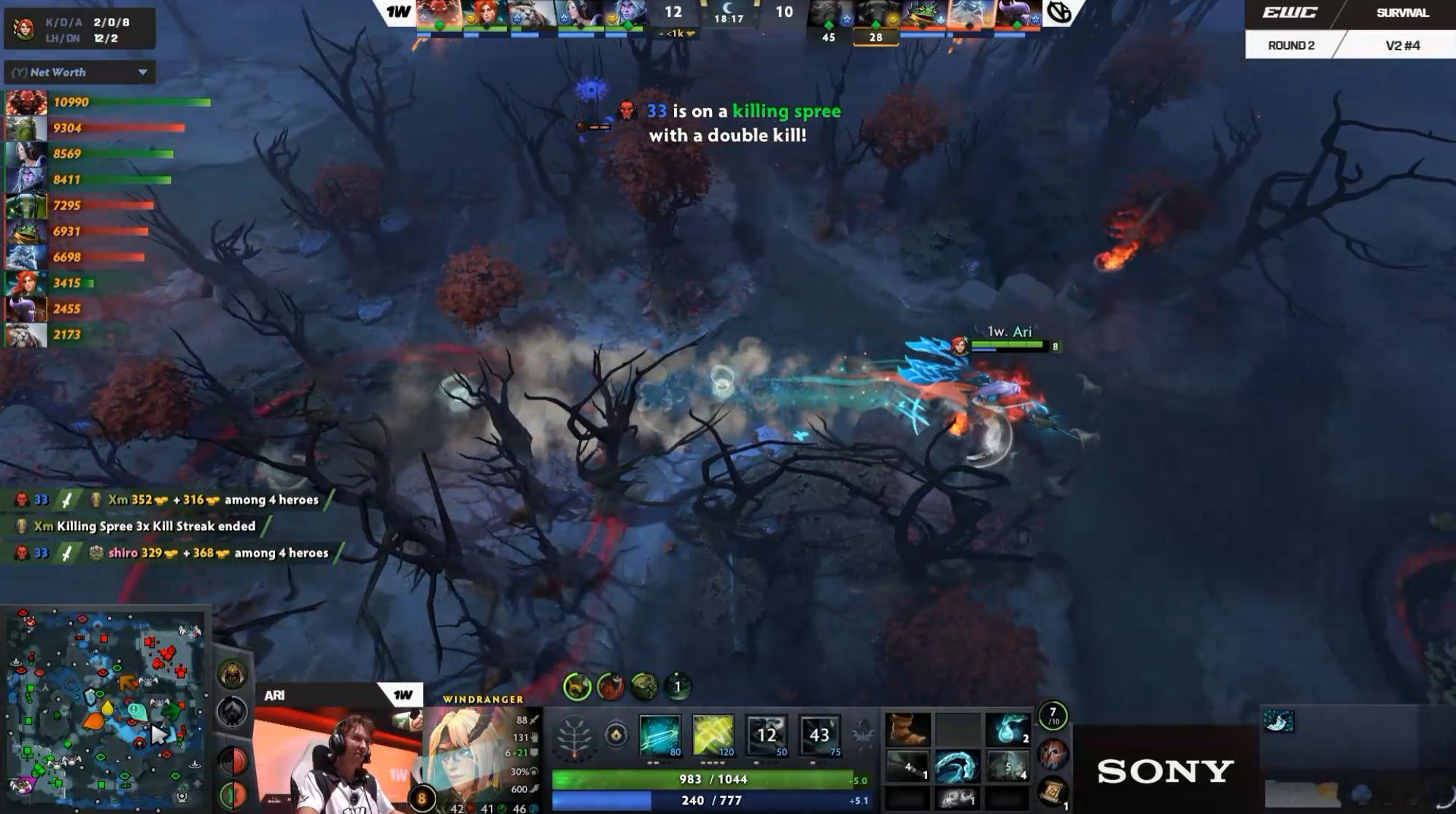 DOTA22026年EWC（石油杯）突围赛第二轮1W对阵VG战队BO3决胜局，