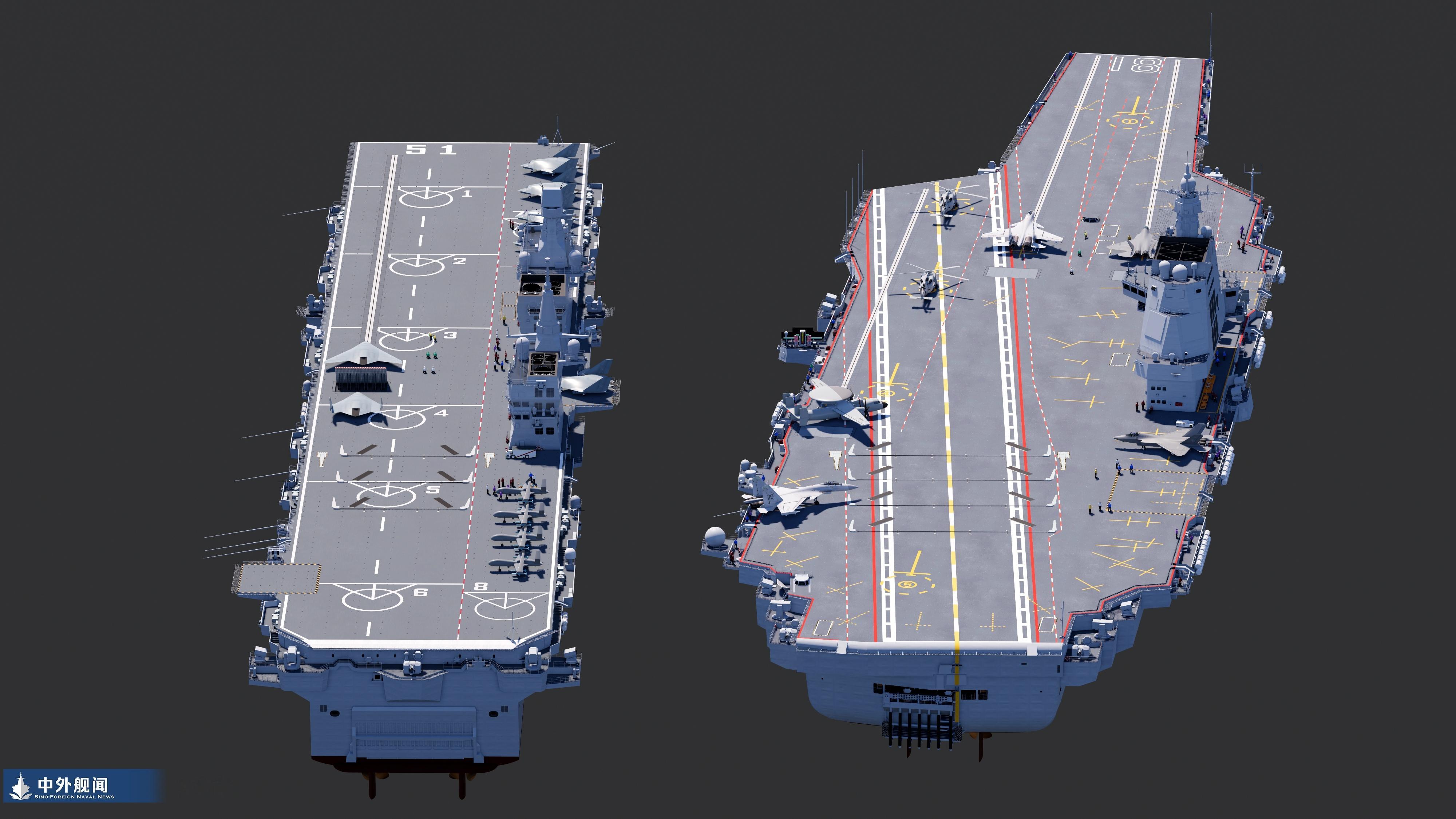 一个大型平板，有一样的弹射器，有一样的阻拦索，那一定是……？