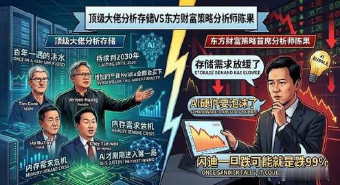 【一人单挑众多顶级科技大佬！卖方分析师陈果称AI硬件要泡沫了】陈果称闪迪一旦跌