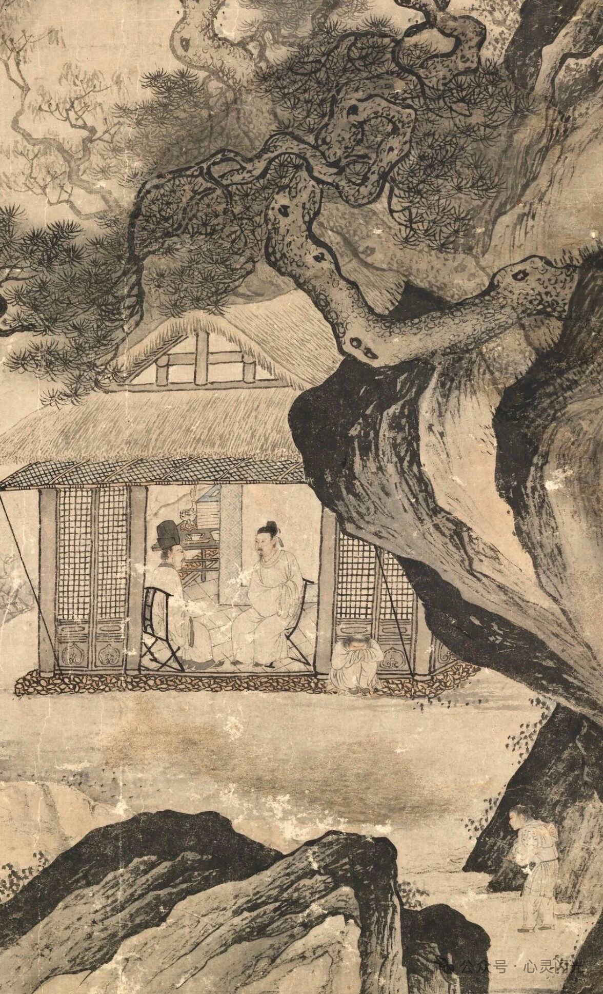 唐寅《松间草阁图》台北故宫博物院藏​​​