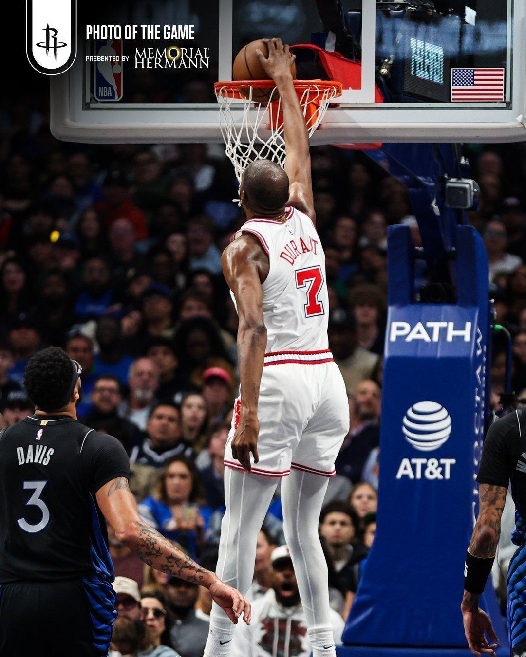 休斯顿火箭NBA球员评分杜兰特-我的评分：杜兰特出战37分44秒！投篮26投