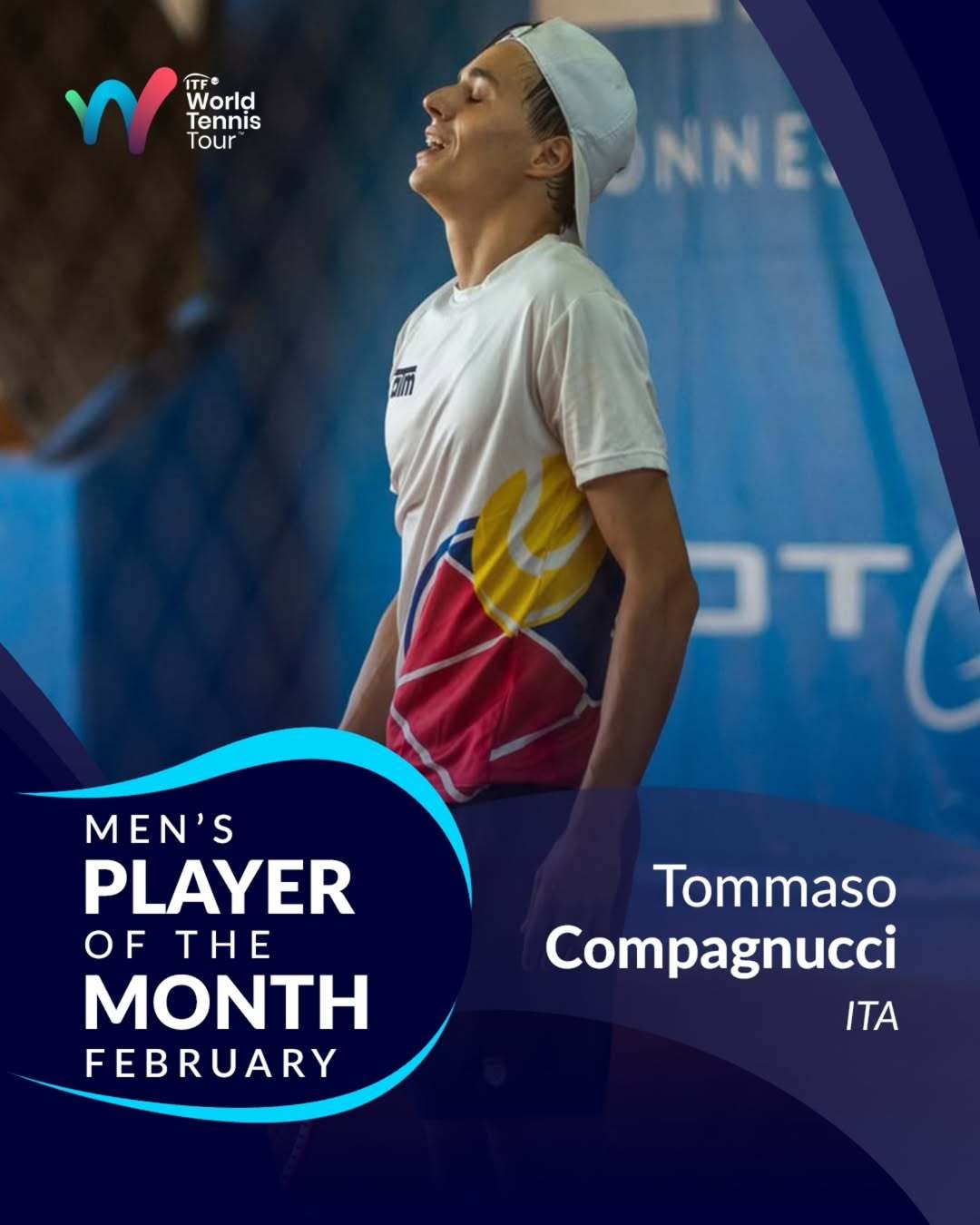 恭喜托马索·孔帕纽奇荣获2月ITF世界网球巡回赛月最佳男球员👏🏆M15佛州