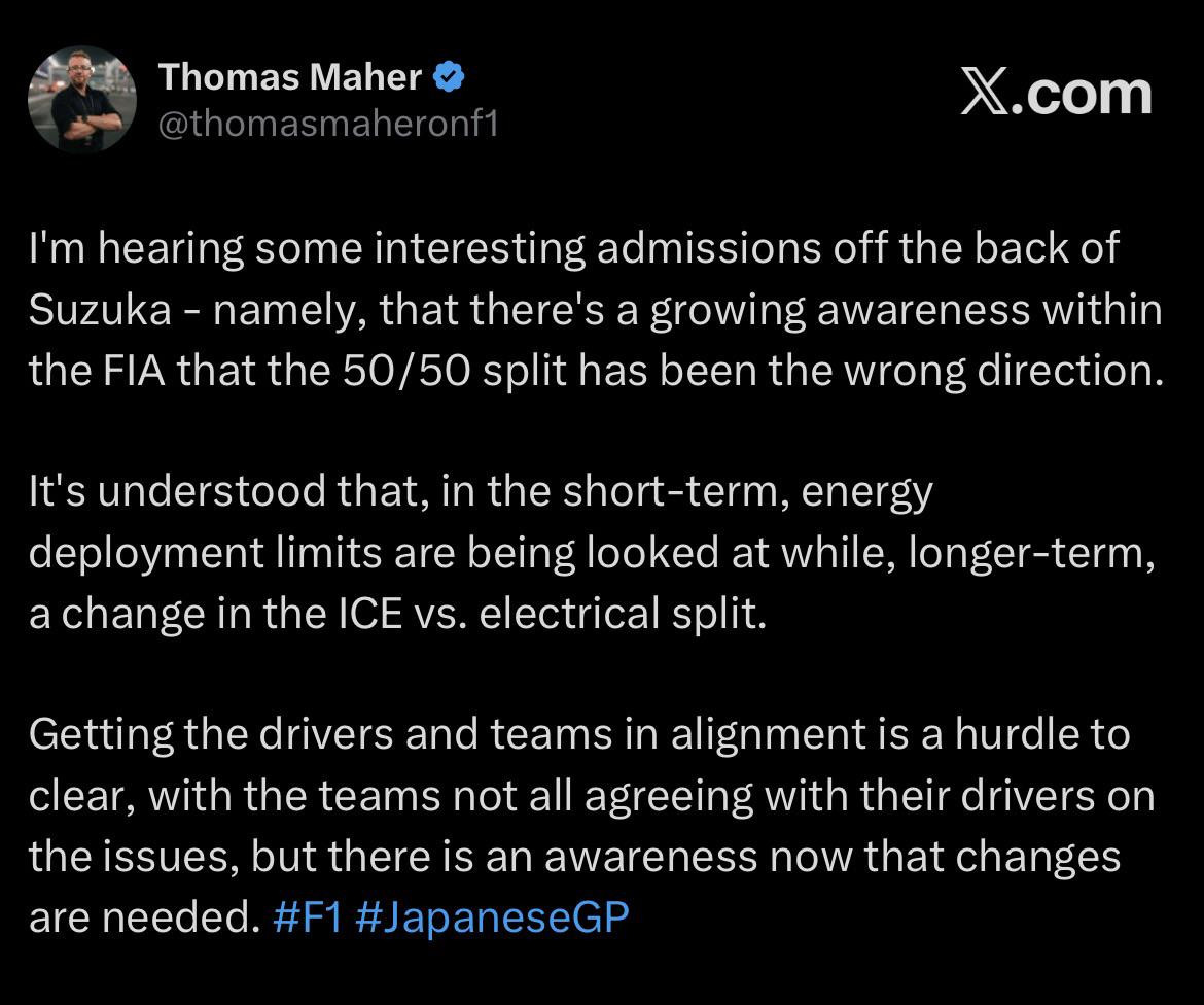 F1F1资深记者ThomasMaher：铃鹿的比赛结束后，我听到了一些有趣的