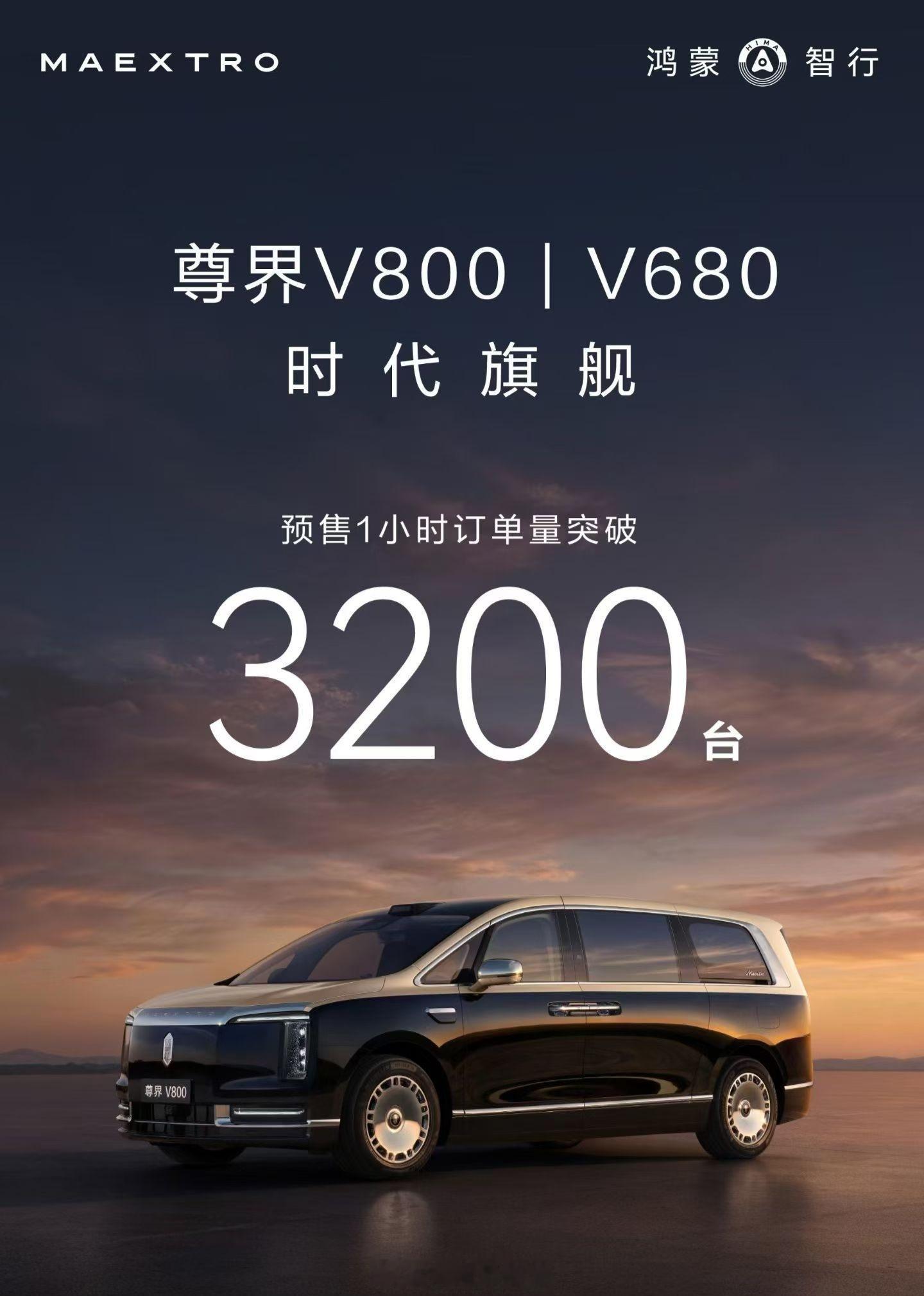 我去，鸿蒙智行的V800与V680小订数据是真不错呀！一小时预订量就突破32