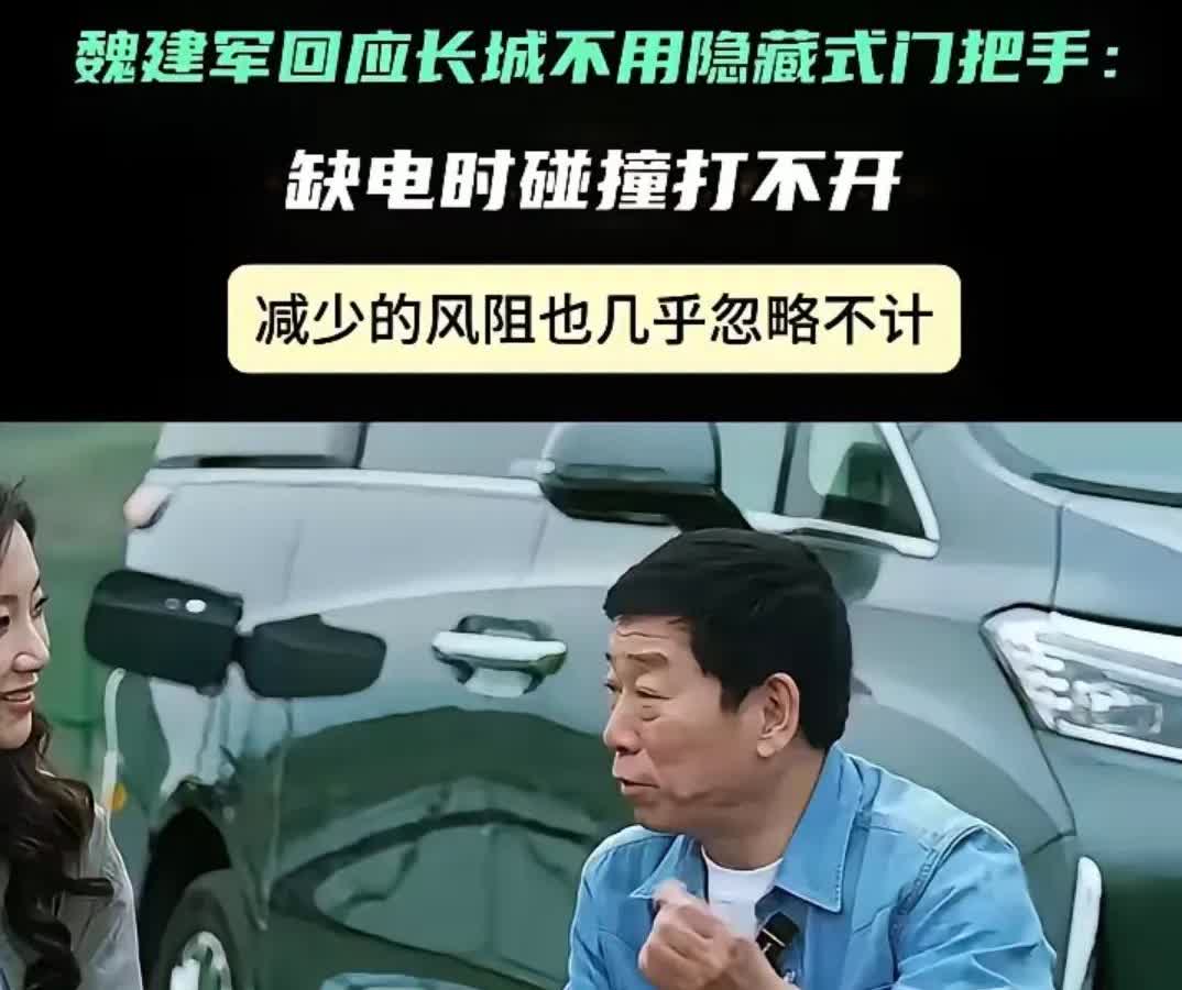 欧拉和蓝山的车把手是什么造型？长城的隐藏把手设计成机械开合的，隐藏状态按