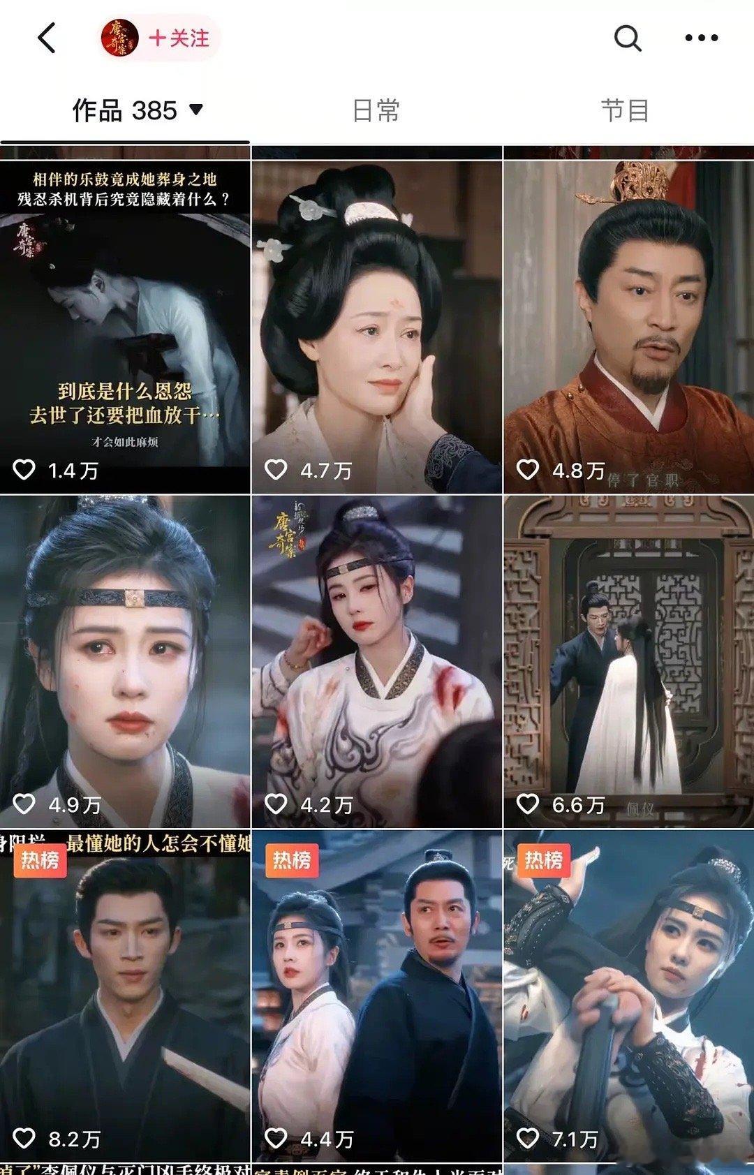 白鹿粉丝吹的唐宫大女主高光站内热度跌到9100，不像个流量花播剧