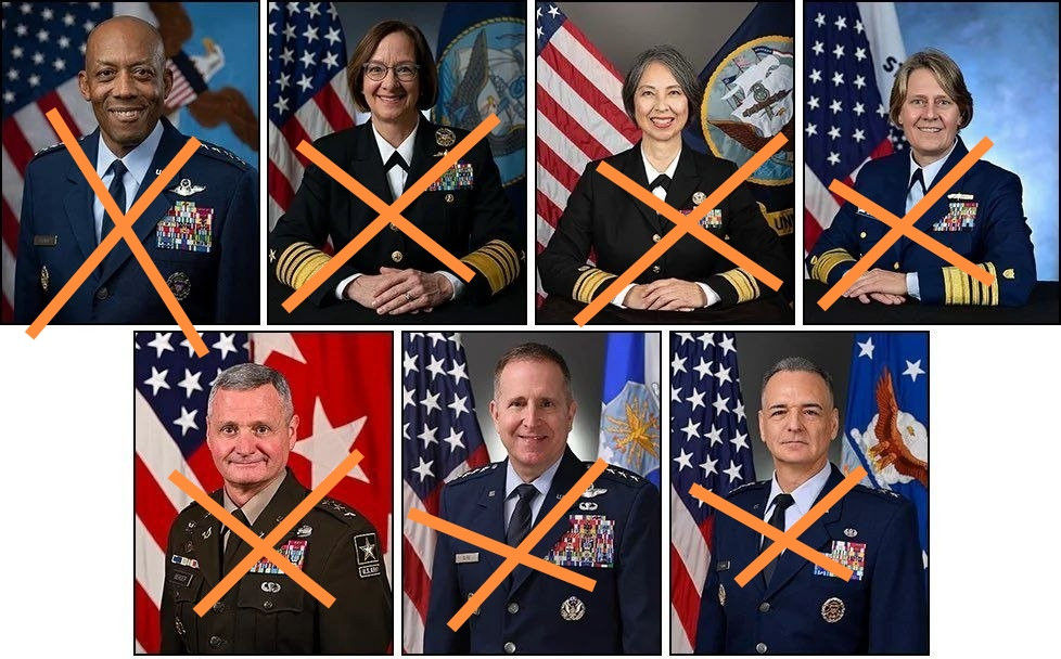 被赫排长开除的美军高级将领，包括前参联会主席、前海军作战部长、前海岸警卫队司令、