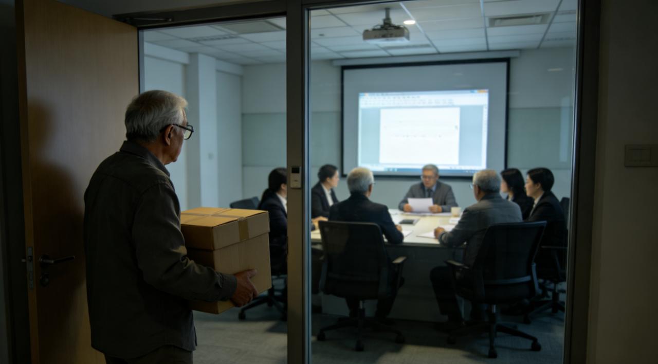 老李在公司干了三十年，还有三天退休。最后一周，他还在加班改方案，像往常一样。