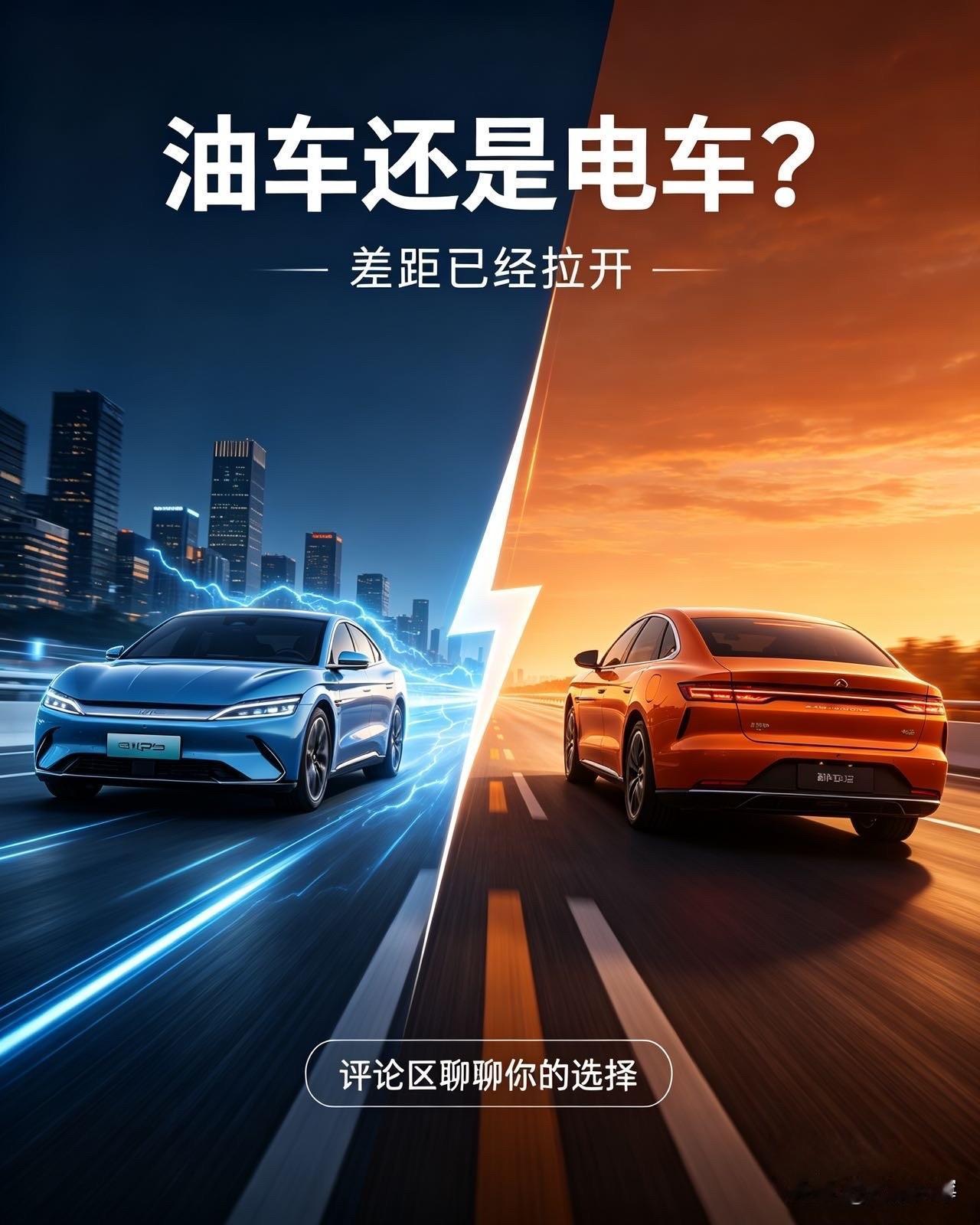 终于藏不住了！现在买车，新能源和燃油车差距彻底拉开越来越多人发现，当下选车不