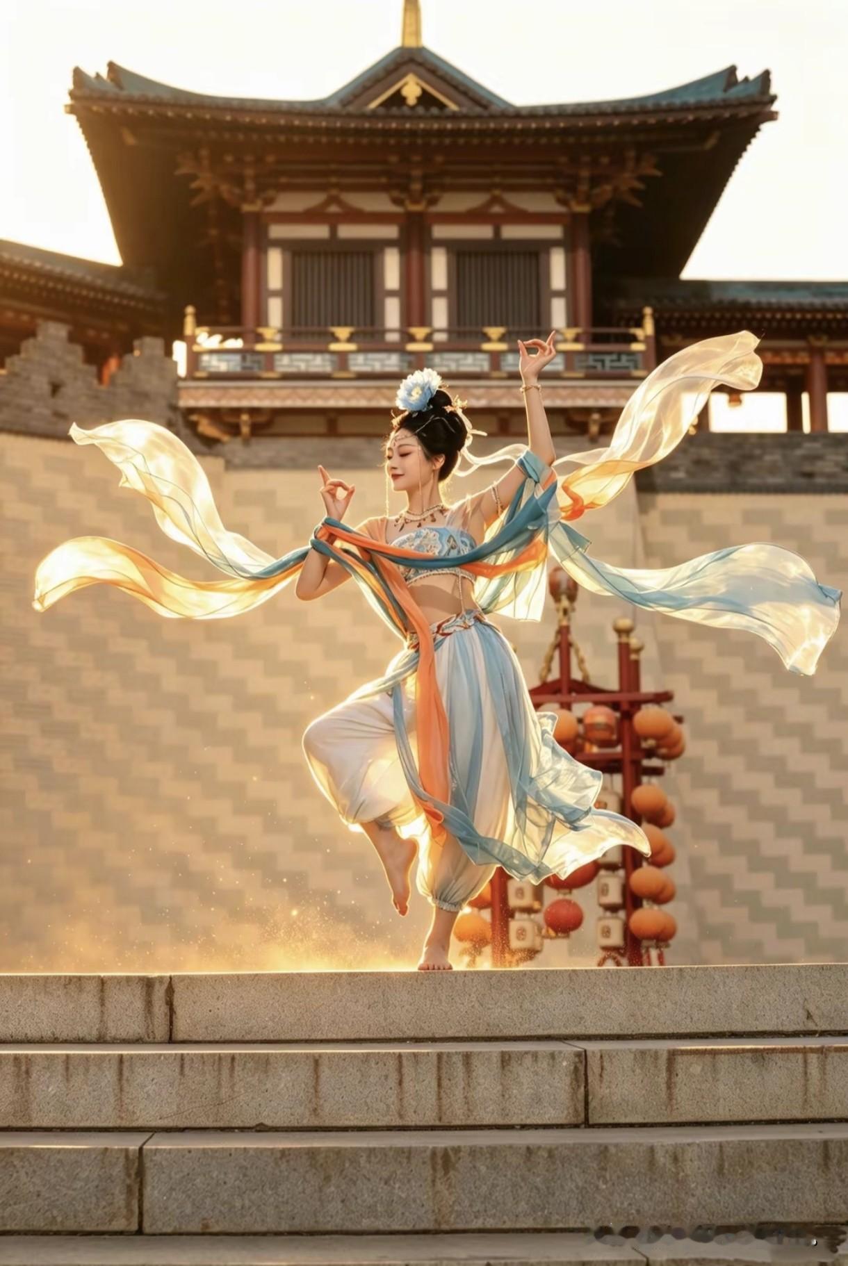 柳岸花间，霓裳轻舞，流光溢彩。这一刻的温柔与惊艳，是独属于东方美学的浪漫诗篇呀！