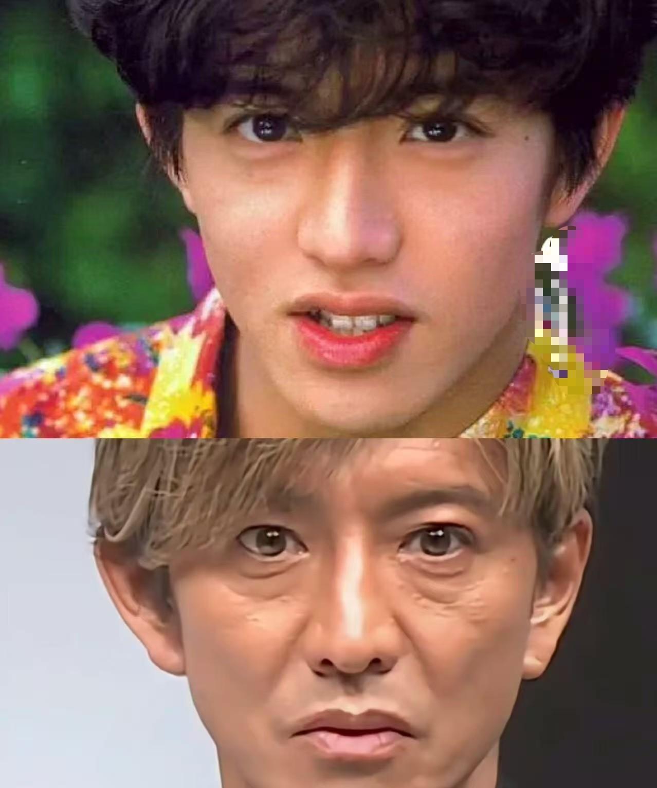 谁年轻没追过木村拓哉啊！以前他生图帅到炸，五官精致，眼神超亮，就是“撕漫男”本人