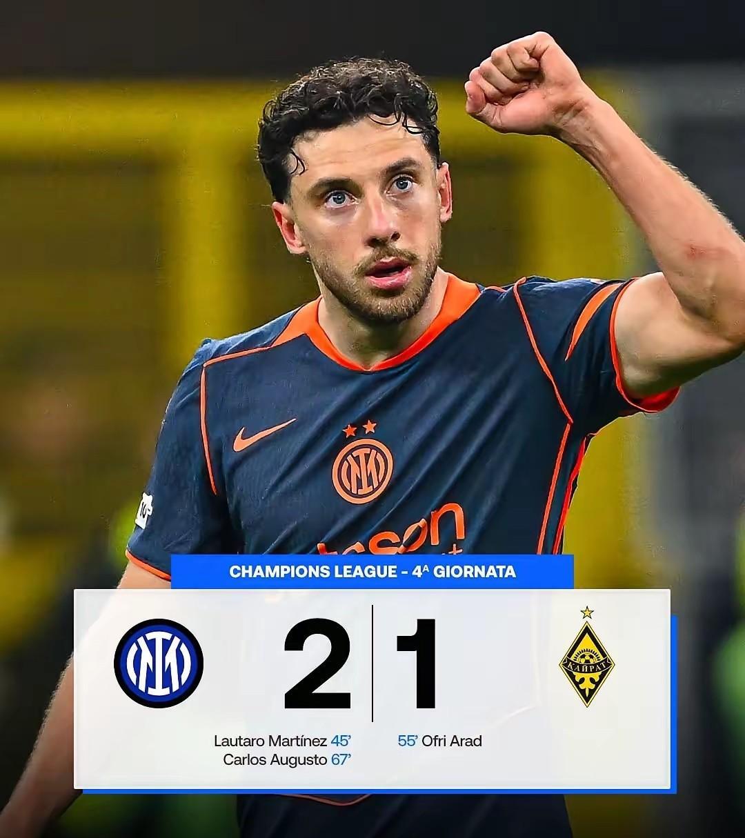 虽然说国米在欧冠再次取胜，但是2-1的比分有点让球迷一言难尽啊！因为对手阿拉木图