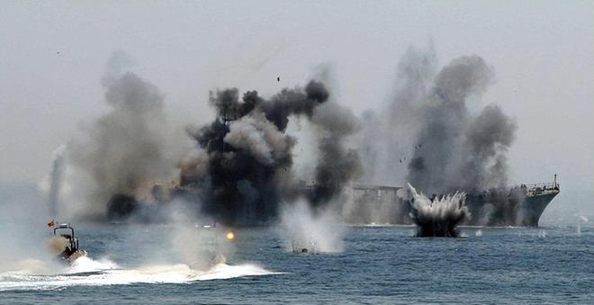 4小时10波导弹砸向美军！伊朗真实承诺-4，第五舰队被炸穿。美以联合空