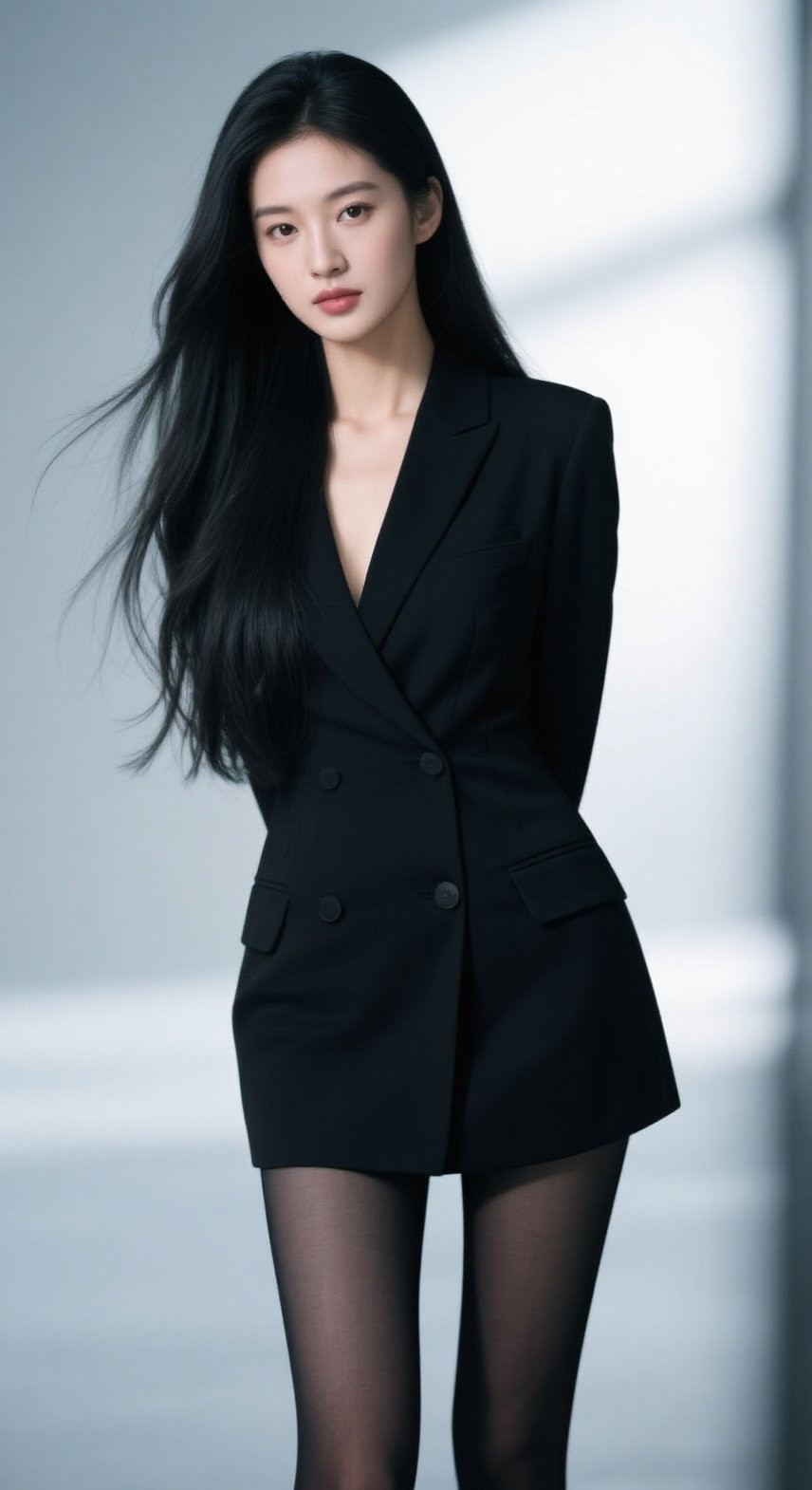 知性美人浅笑嫣然，丝袜永不过时格调