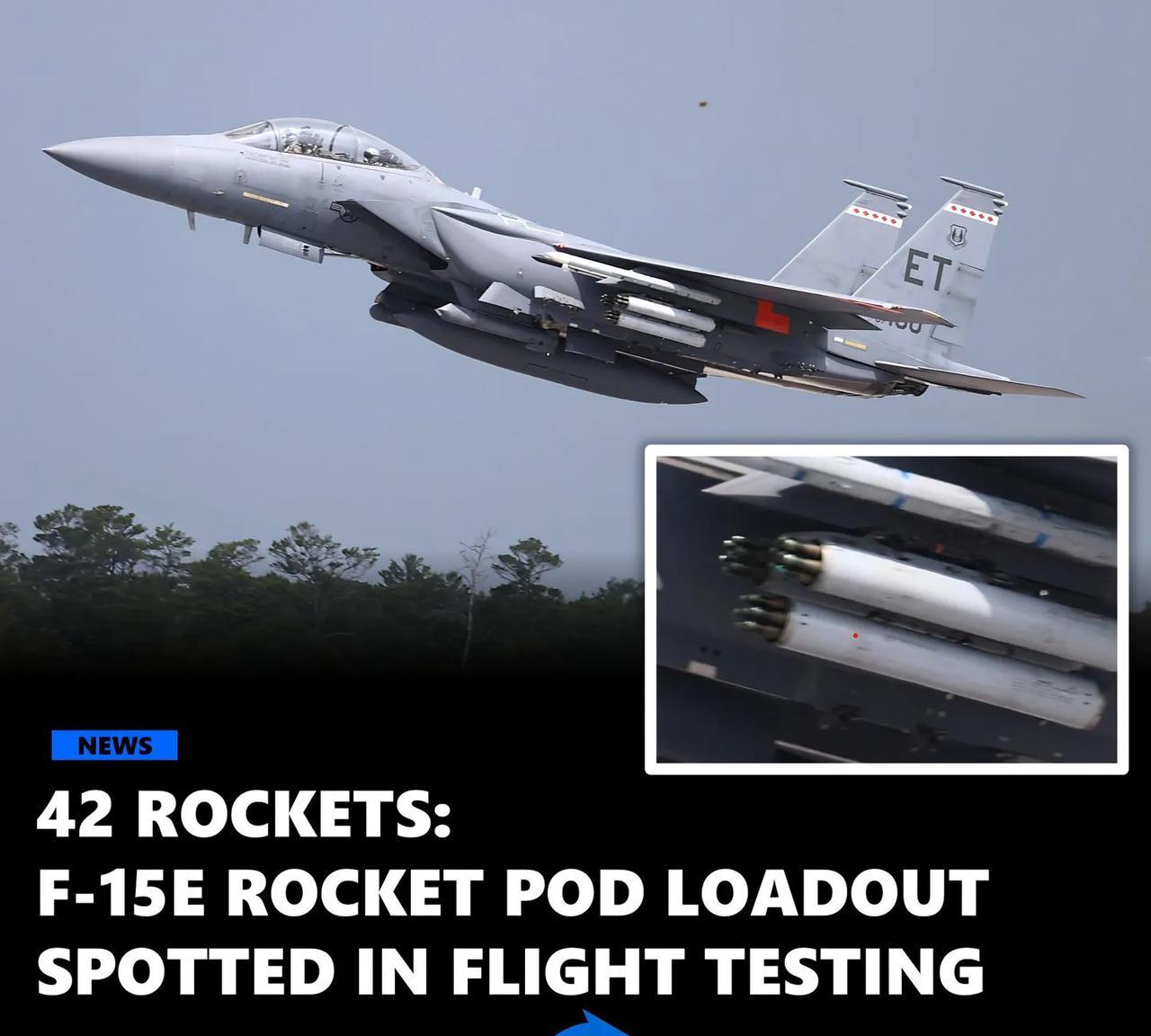 一炮干碎你的无人机梦。美国中央司令部晒出了一张F-15E携带6个装APKWSI