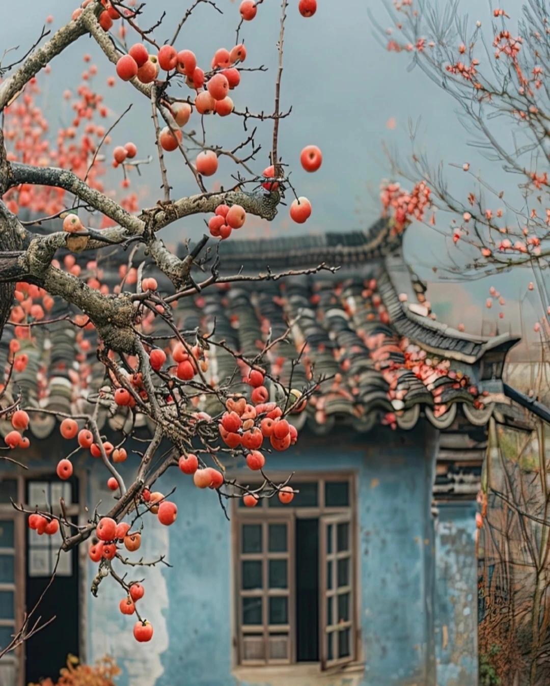 一张照片分享秋色柿子熟了