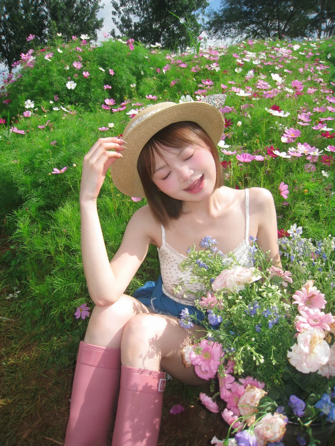 路过一边格桑花海💐昆明你美！
