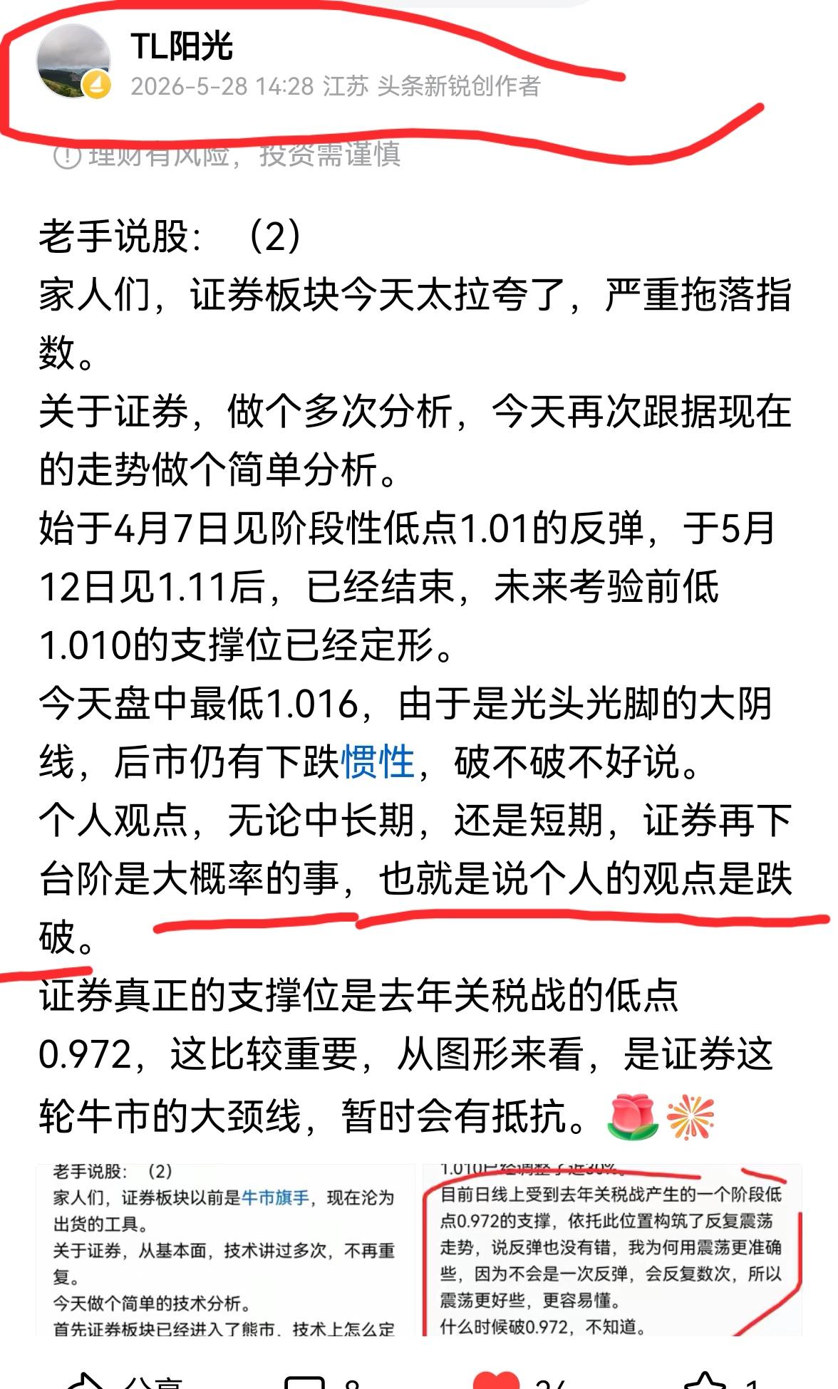 老手说股：（2）家人们，受外围影响，明天大A将接受考验，影响最大的大概率是双创