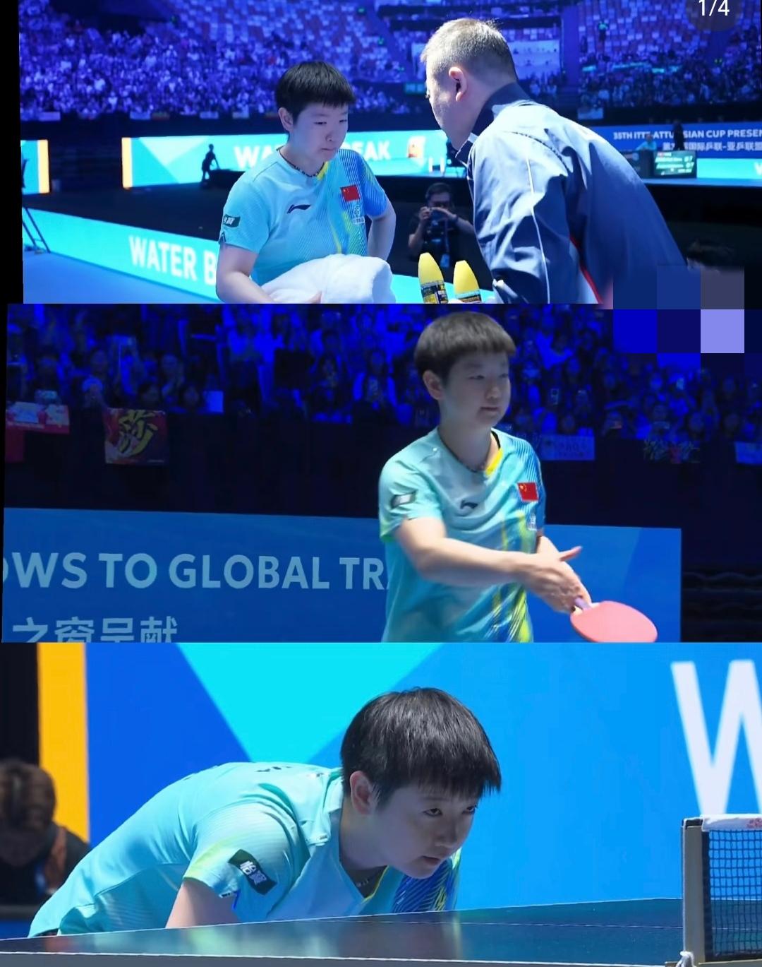 莎莎反手失误多的原因找到了！小组赛莎莎刚上来就打出几个反手失误球，现场气氛紧张