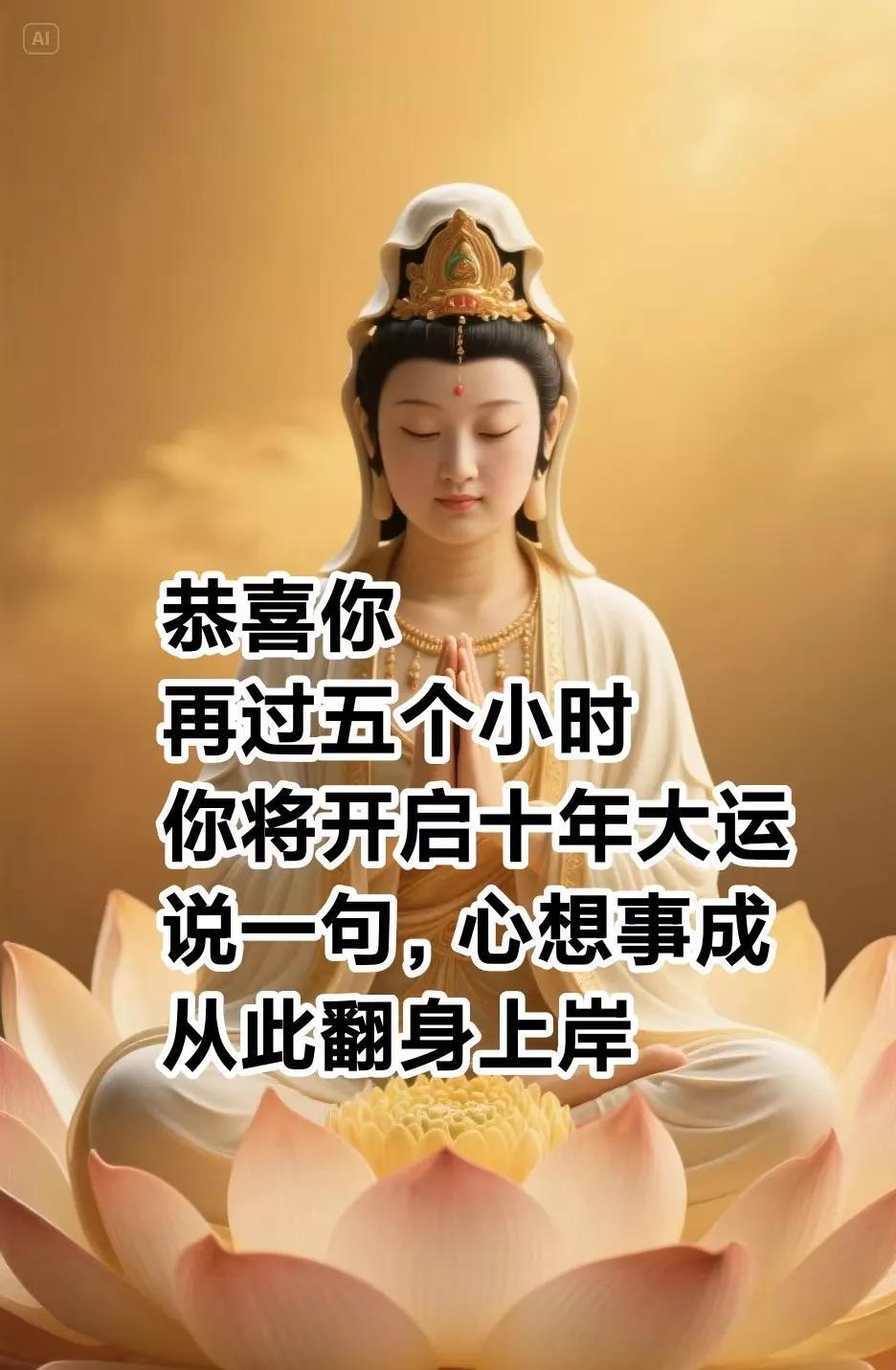 恭喜你，再过五个小时，你将开启十年大运：说一句，心想事成，从此翻身上岸，一切顺利