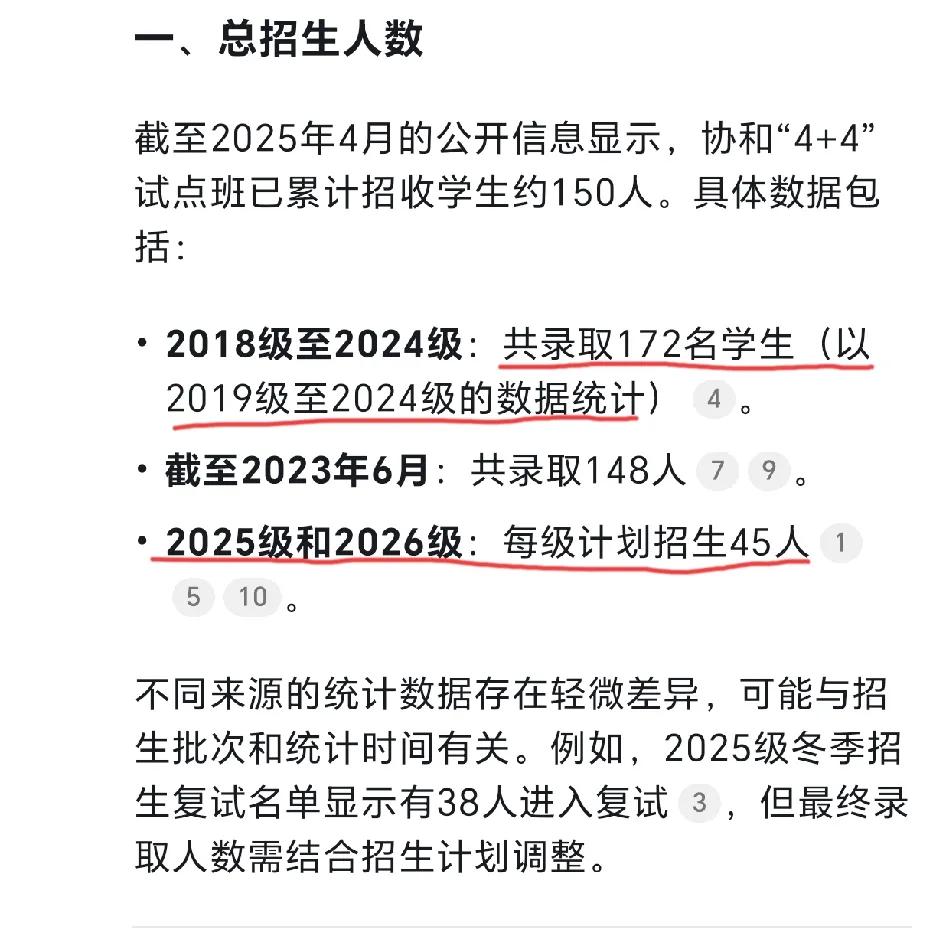 协和4+4一共招收过多少人？从2018年开始招生，到现在2025年，据说202