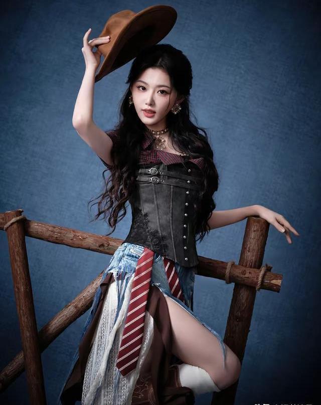 孔雪儿西部牛仔大片曝光：从甜美到野性，这组反差感造型太惊艳了！