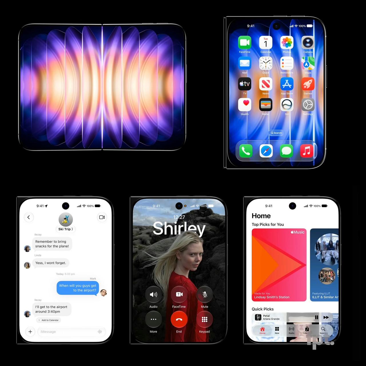 把苹果首款折叠屏iPhone18Fold的外屏设计和小米18Fold「中折