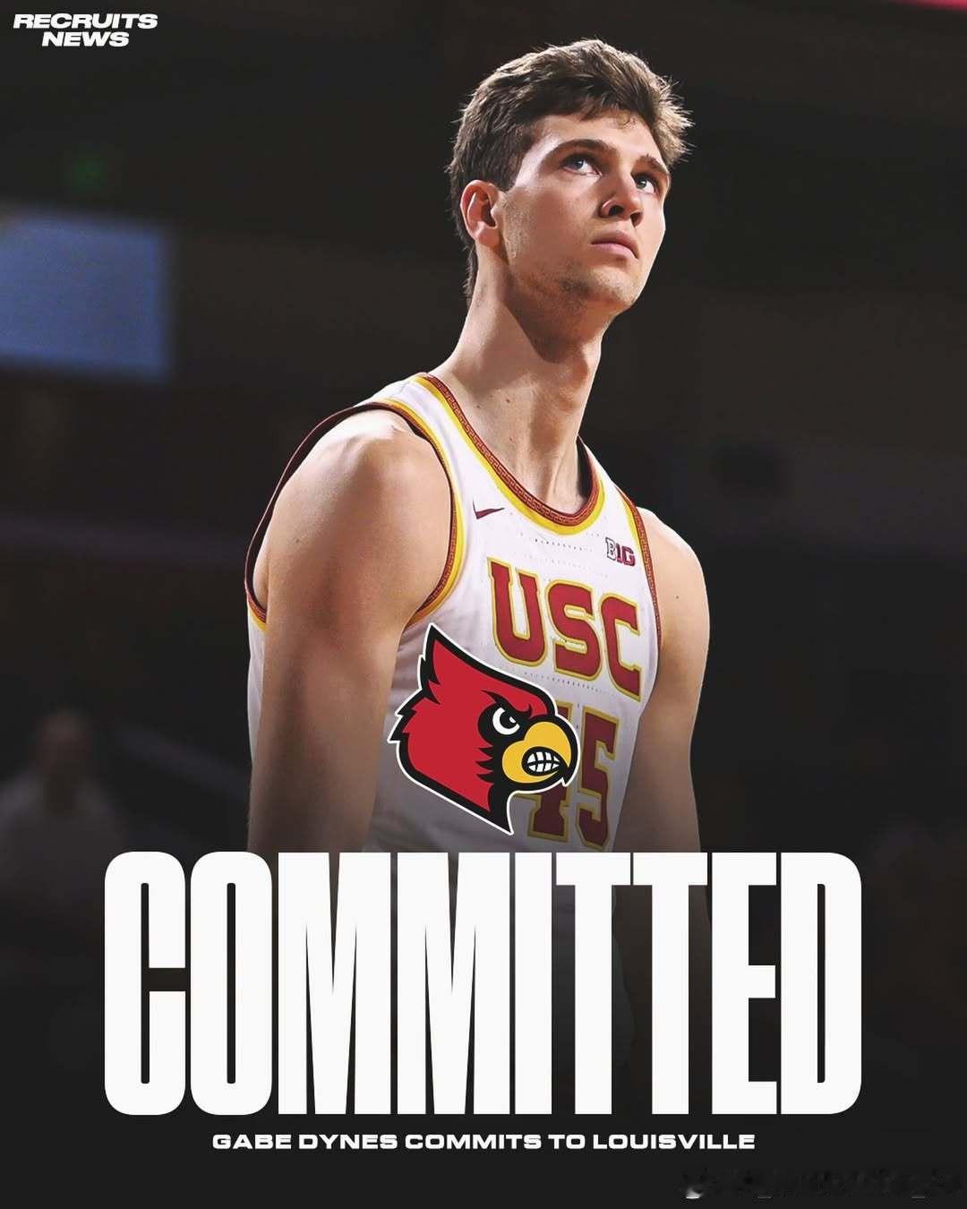 南加大学身高7尺5寸（约2.26米）中锋加布·戴恩斯(GabeDynes)转学