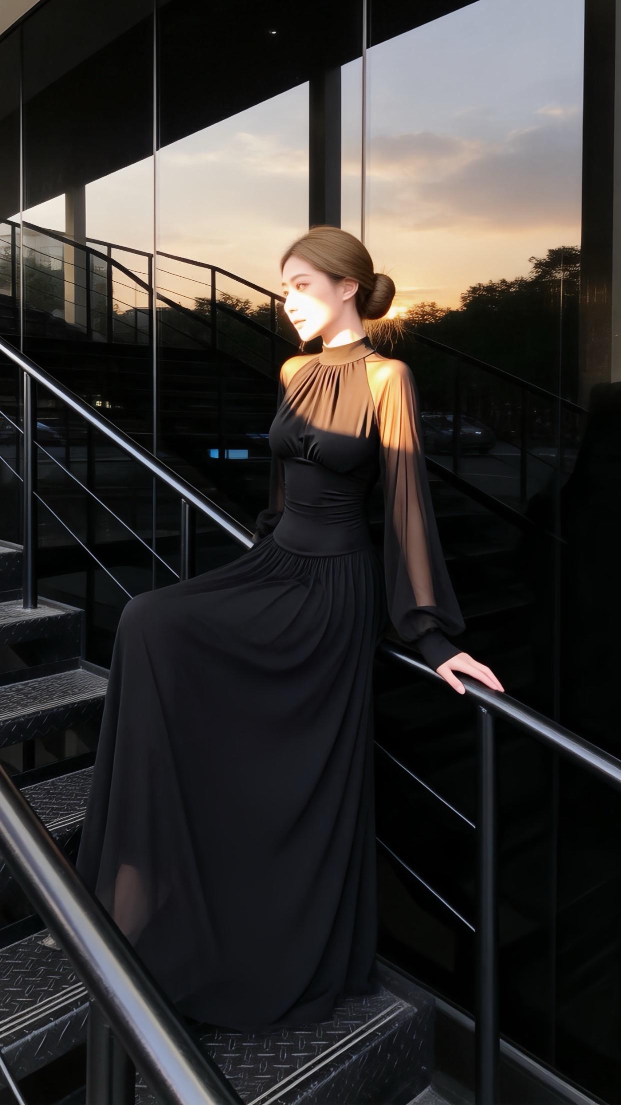 御姐名媛风黑色系穿搭气质穿搭高级感穿搭