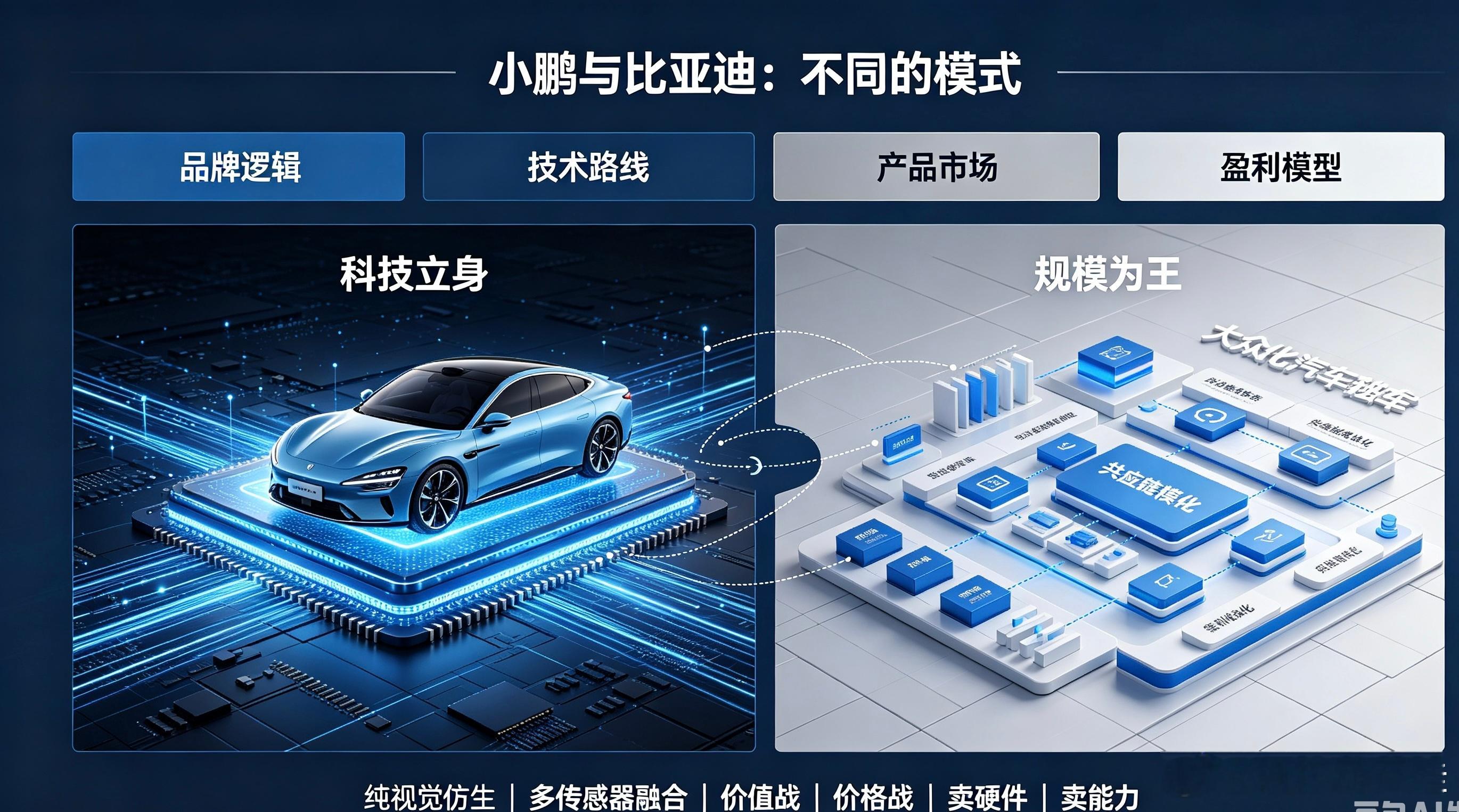 何小鹏称小鹏与比亚迪是不同的模式两种路径，两种逻辑——何小鹏慕尼黑定调：小鹏与比