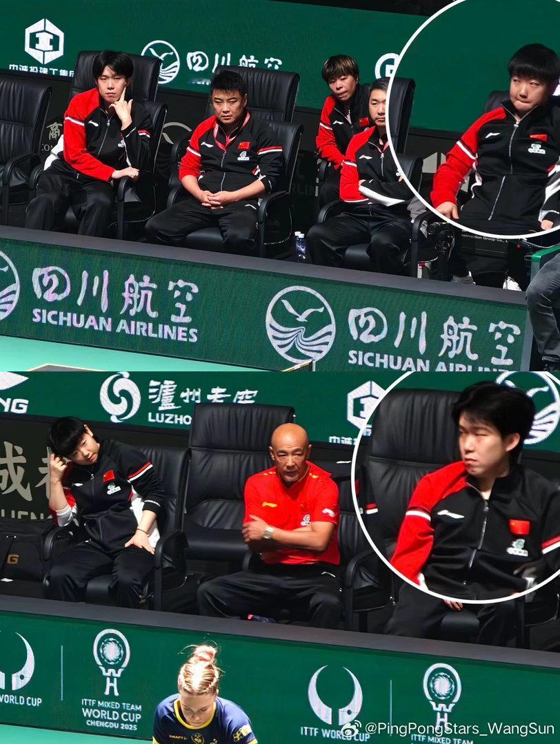 超绝不经意的偷看[大笑]孙颖莎王楚钦​​​