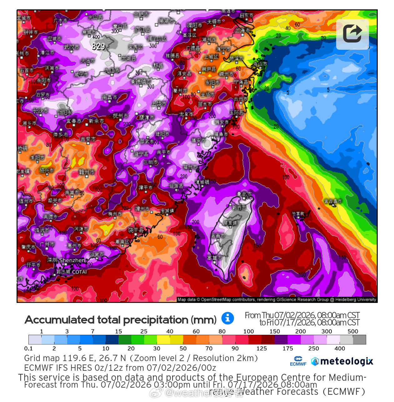 EC和GFS的最新决定报——继续认为台风巴威将在10日左右先登陆台湾，然后在1