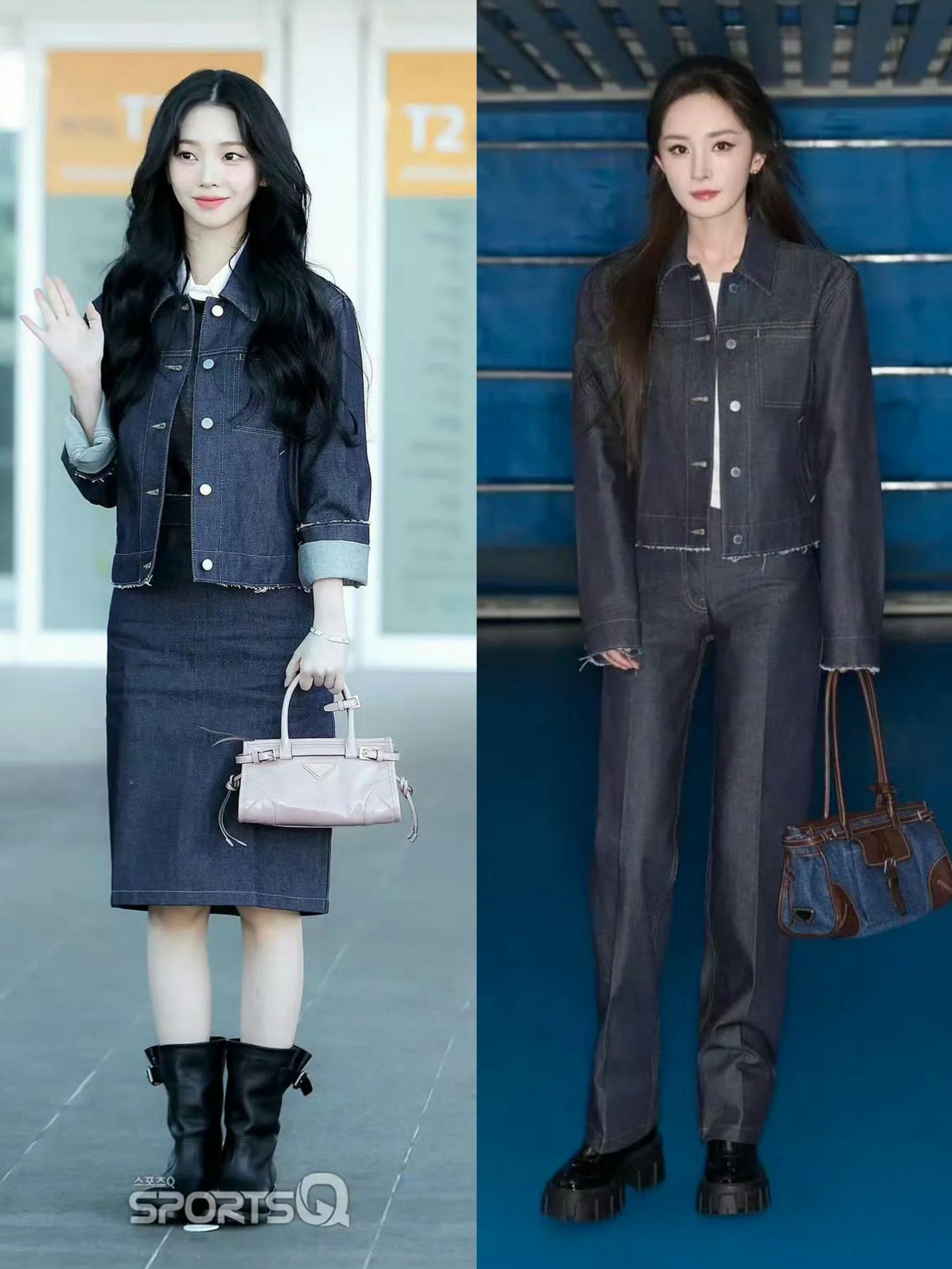 杨幂和柳智敏两位Prada女王撞衫比例好果然穿什么都好看杨幂柳智敏撞衫