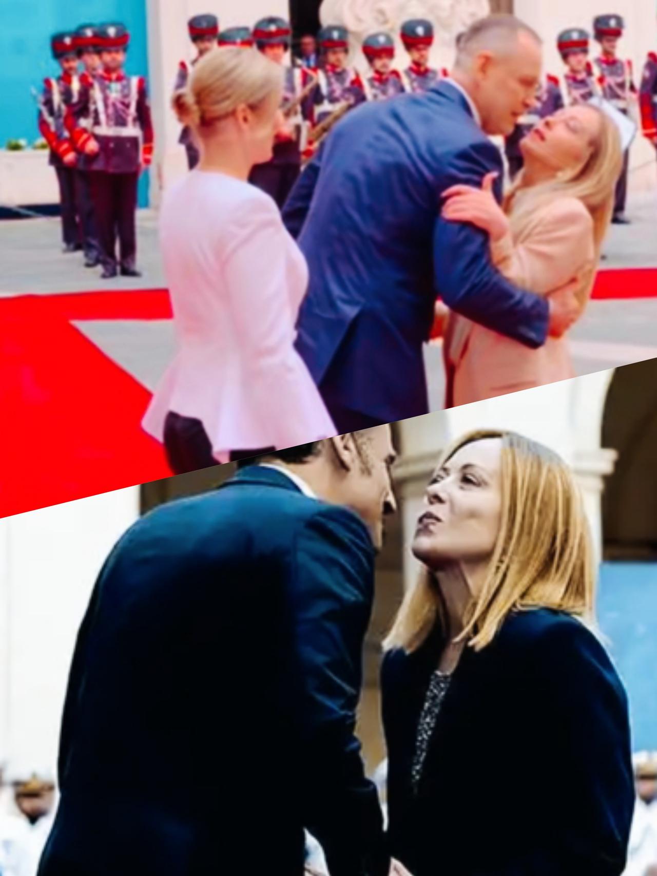 梅洛尼见了马克龙激动呢？还是见了波兰总统更激动呢？梅洛尼见了马克龙和波兰总统时