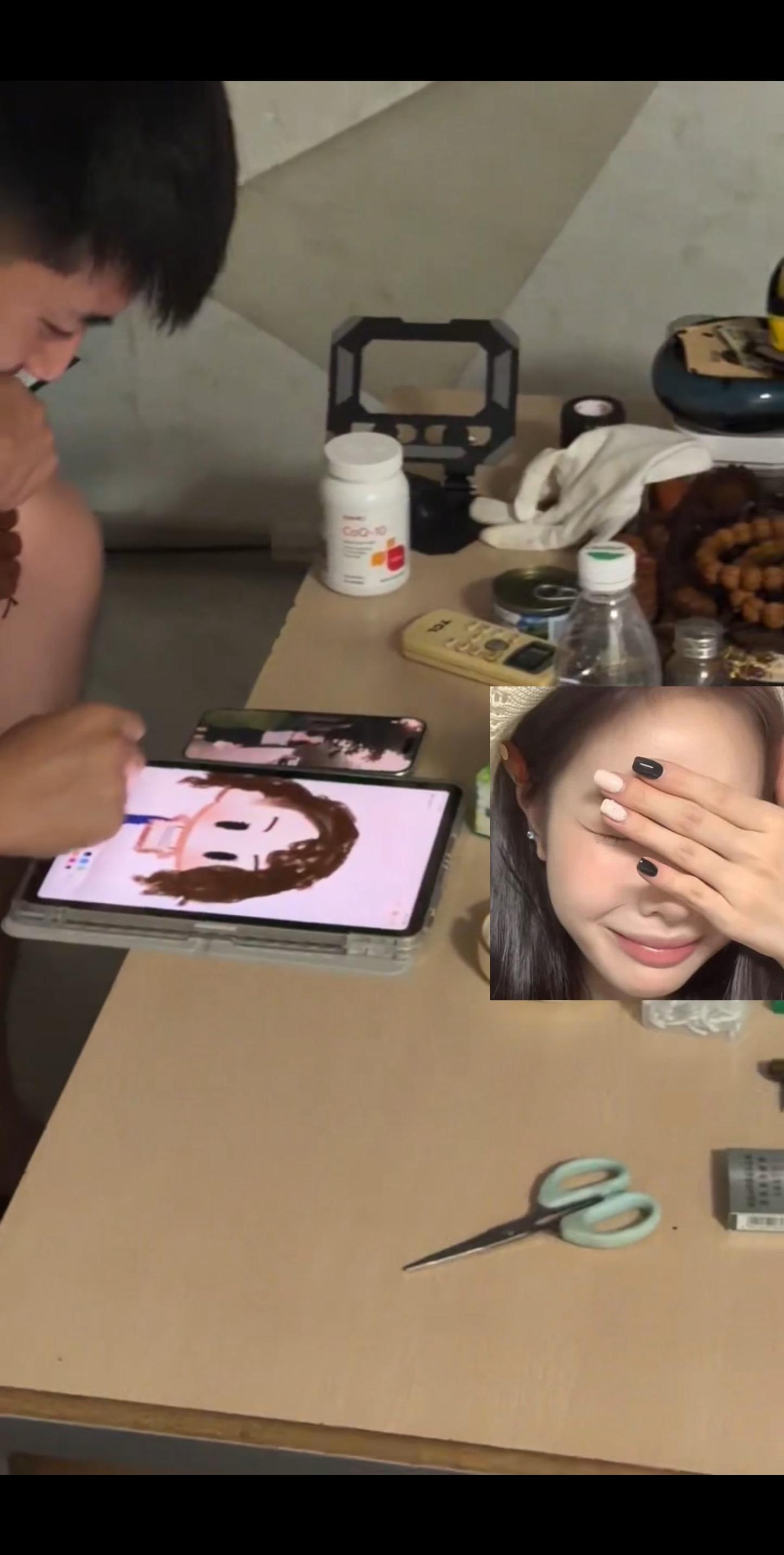 哈哈哈哈哈男朋友认认真真画了半个小时